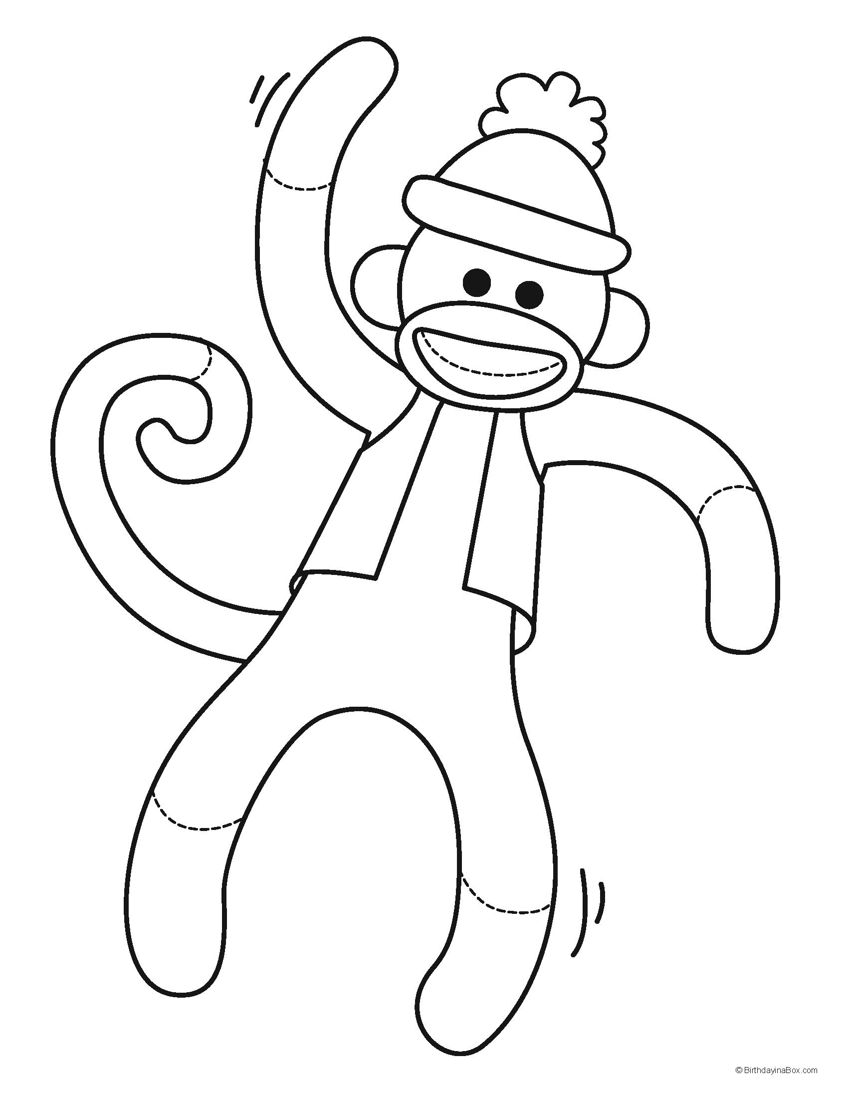 Coloring Pages Sock Monkey Scenery Mountains