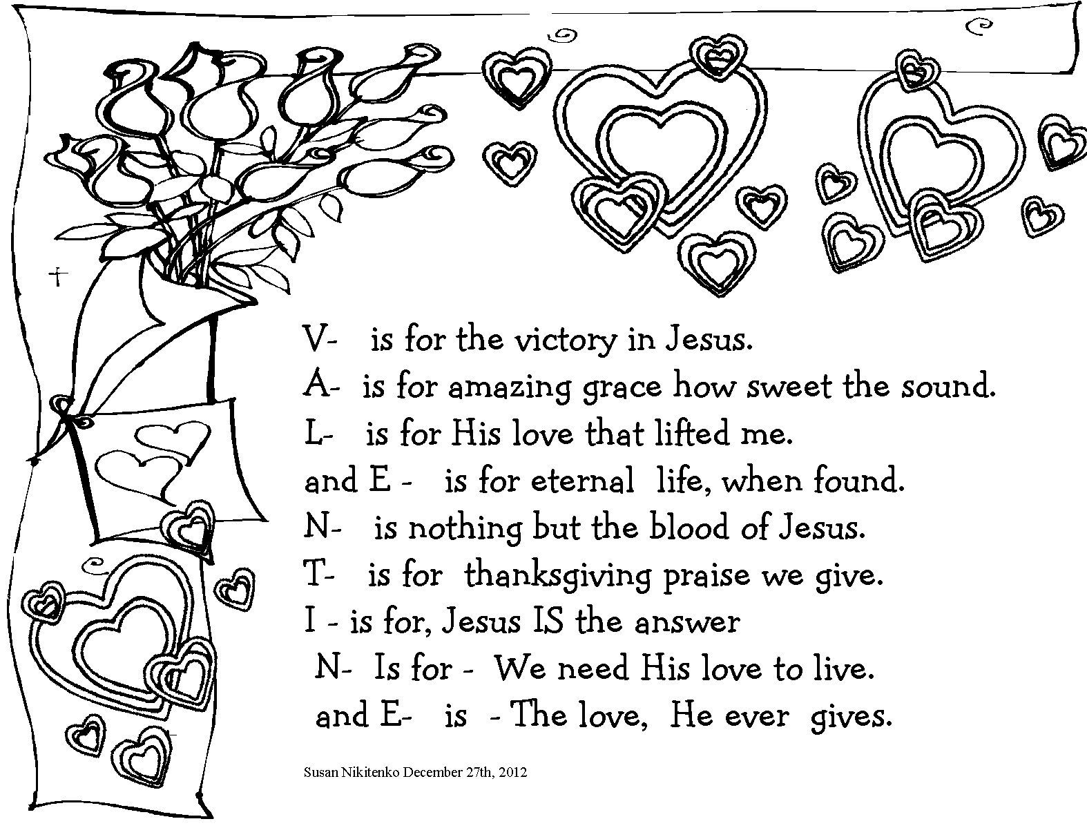 Coloring Poem Christian Valentines Valentines Day Coloring Page Valentines School