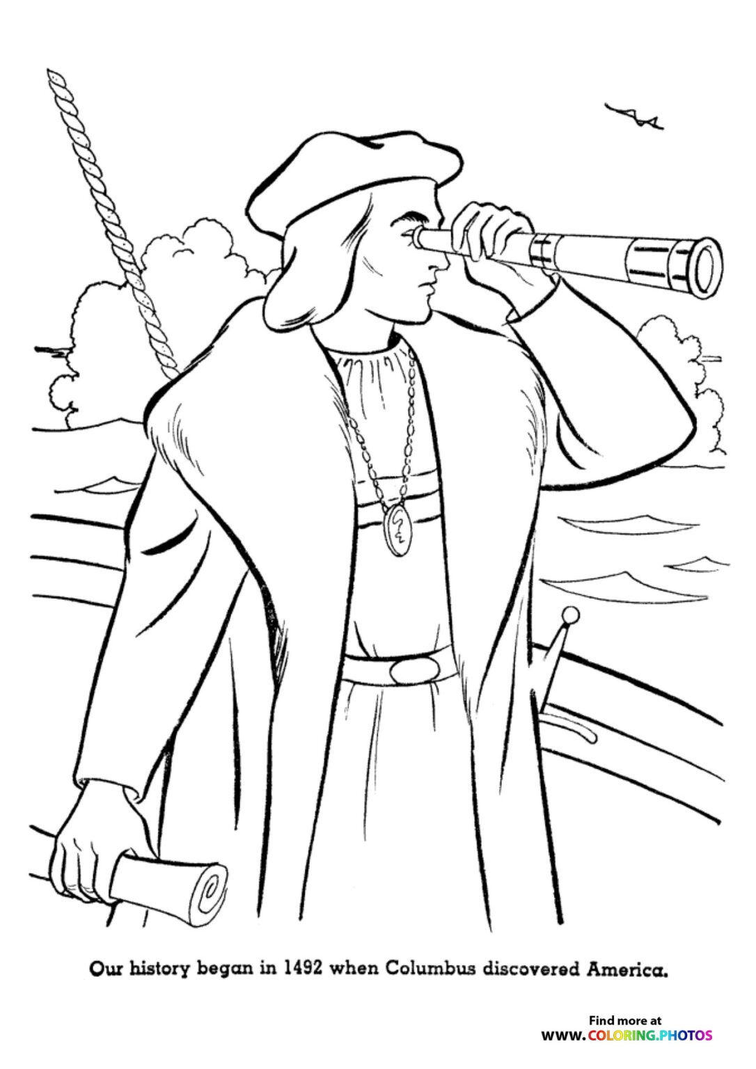 Columbus Day Coloring Pages For Kids Free And Easy Print Or Download