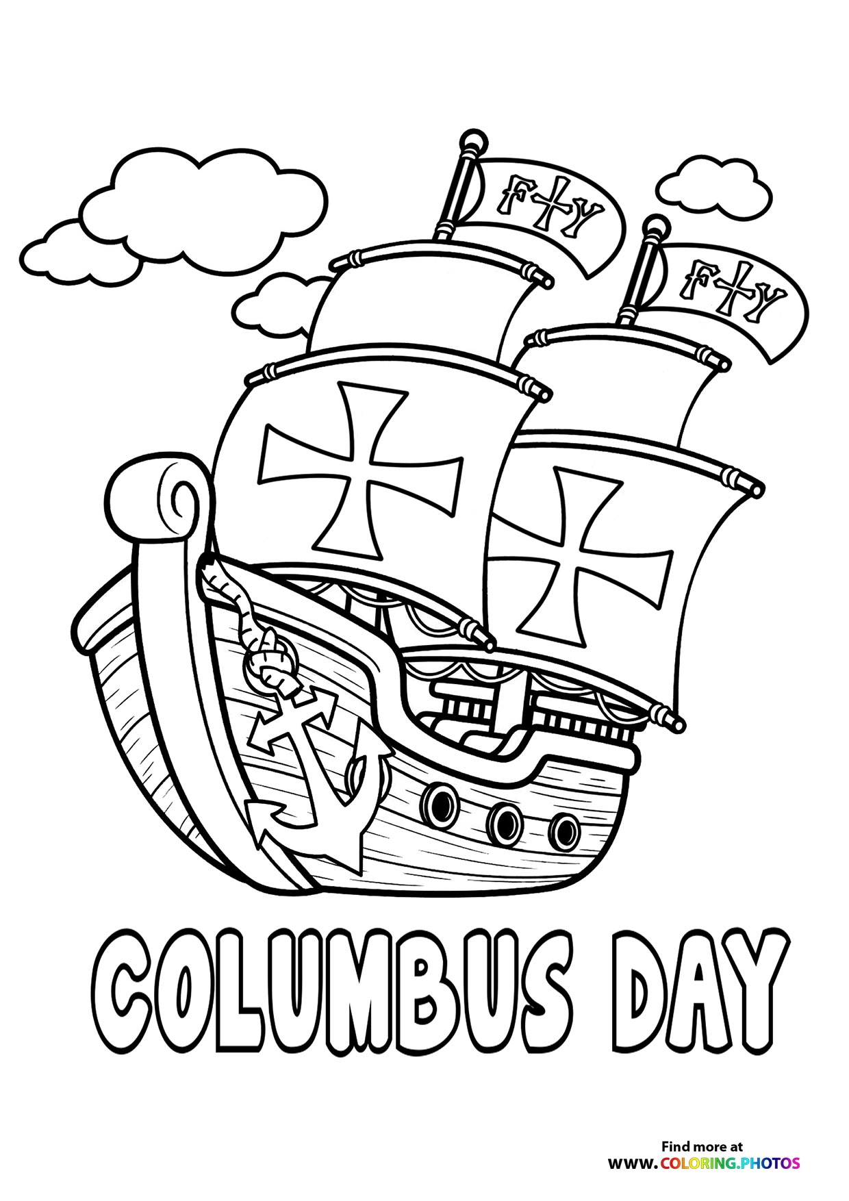 Columbus Day Coloring Pages For Kids Free And Easy Print Or Download