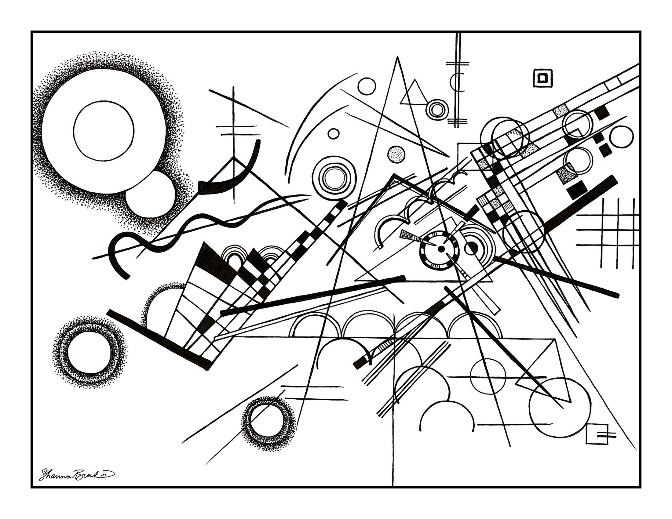 Composition VIII Wassily Kandinsky Famous Artist Coloring Etsy Australia
