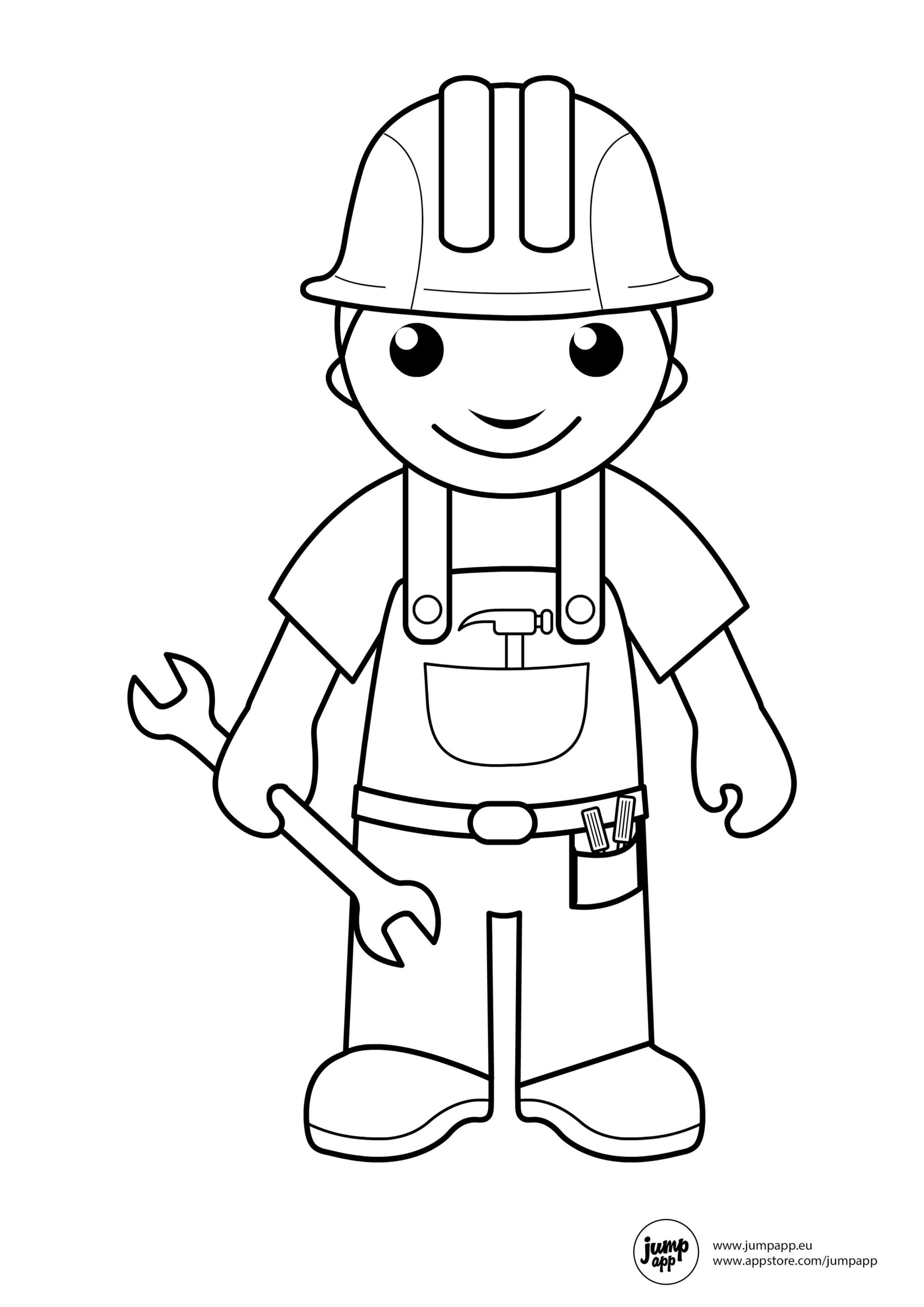 Construction Worker Coloring Pages