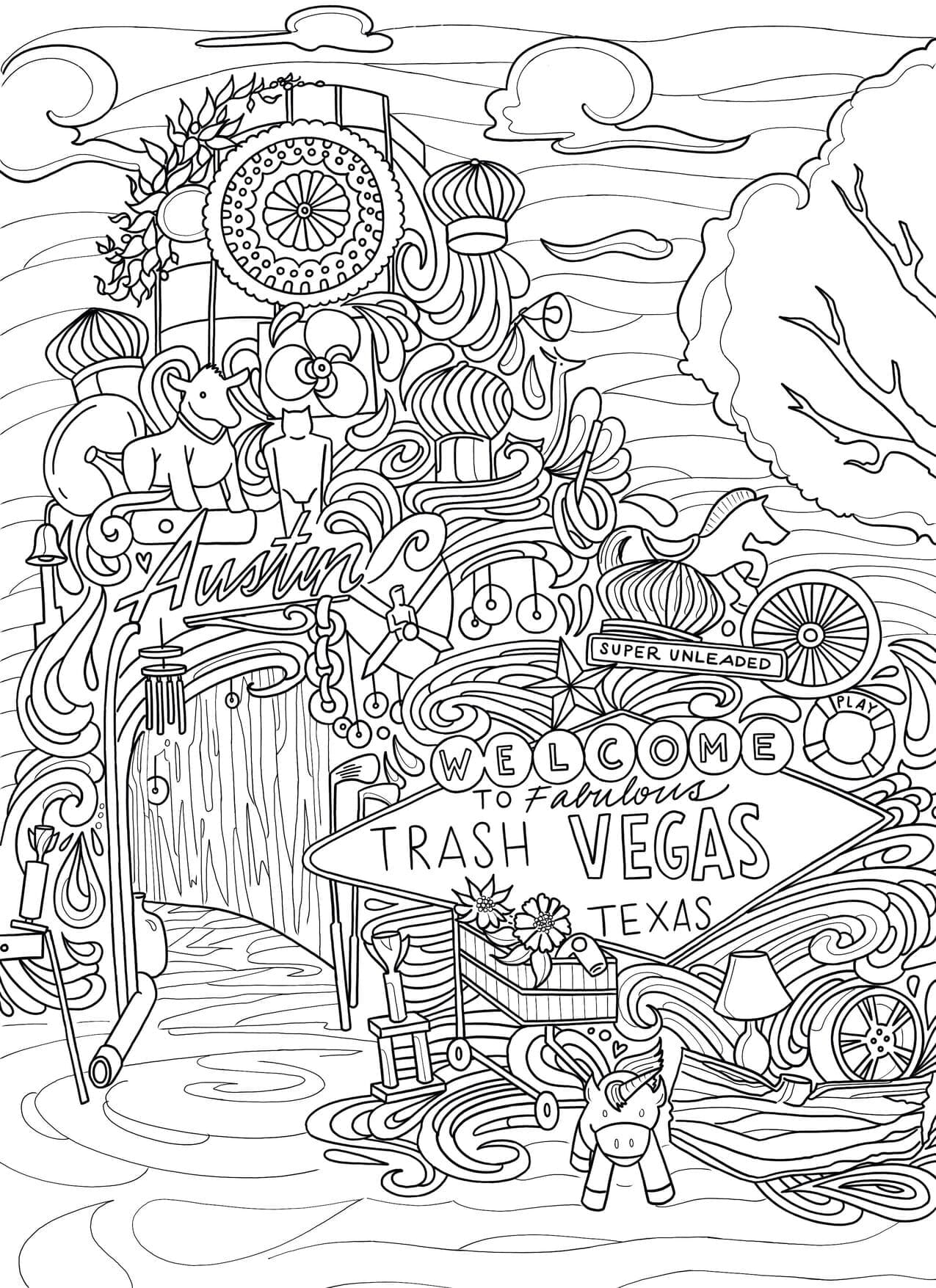 Cool Las Vegas Coloring Page Download Print Or Color Online For Free