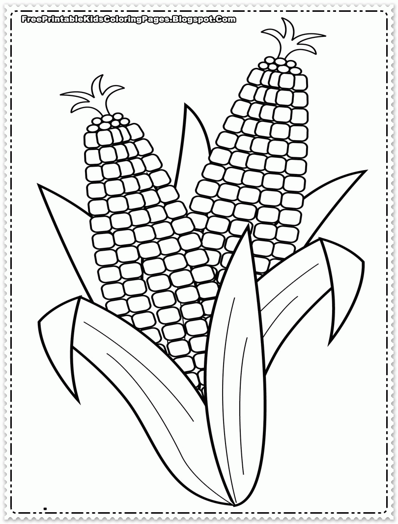 Corn Coloring Pages Printable Coloring Home