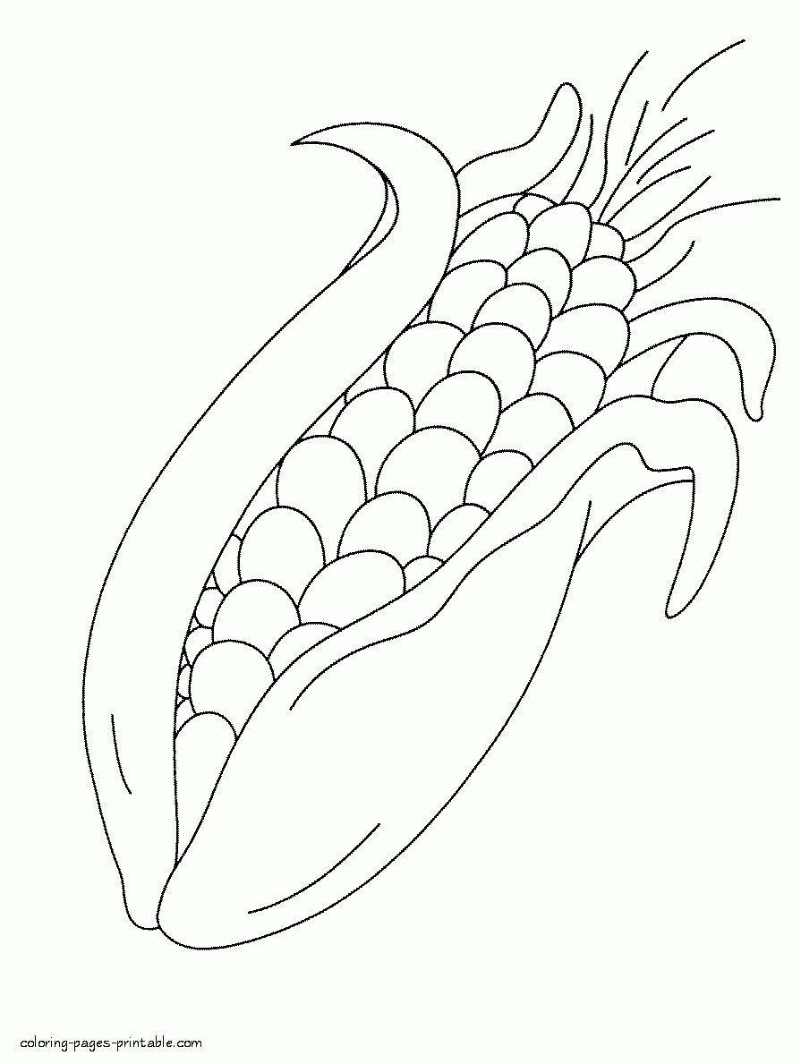 Corn Coloring Pages To Download And Print For Free