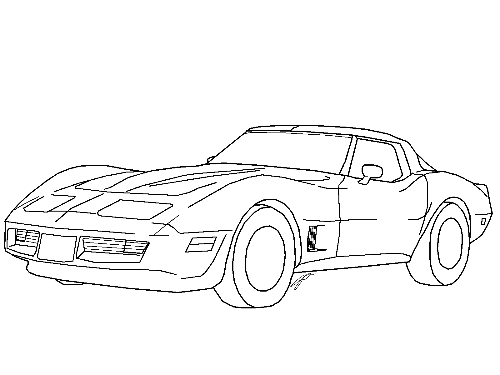 Coloring Pages Printable Of Corvette