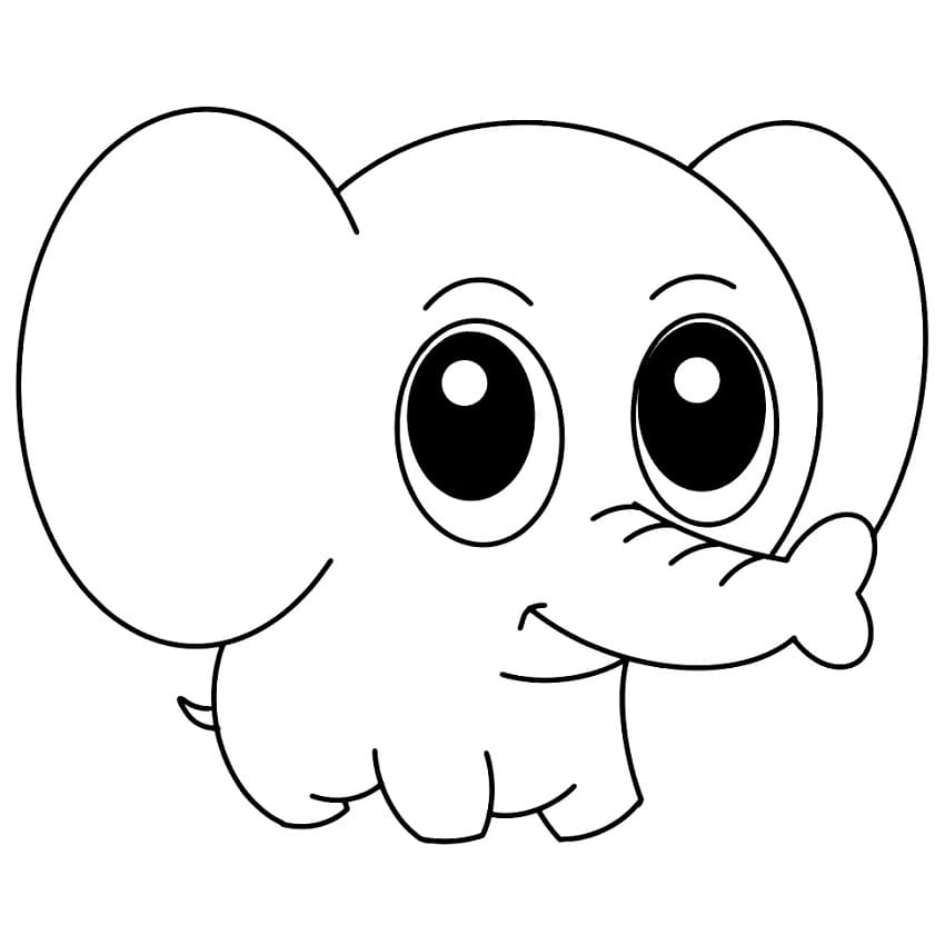 Baby Elephant Printable Coloring Page