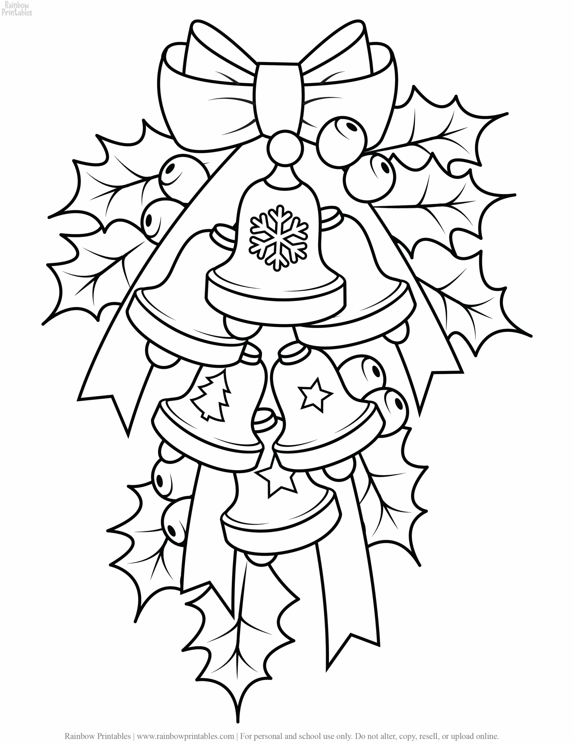 Cute Christmas Coloring Book Rainbow Printables