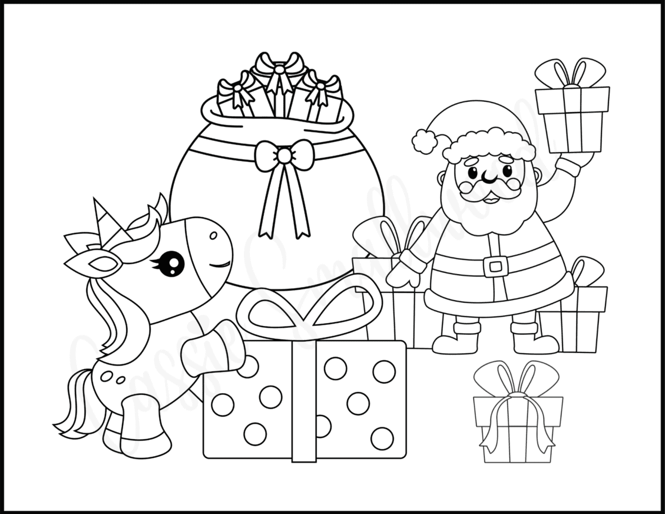 Cute Christmas Unicorn Coloring Pages Free Printables Cassie Smallwood