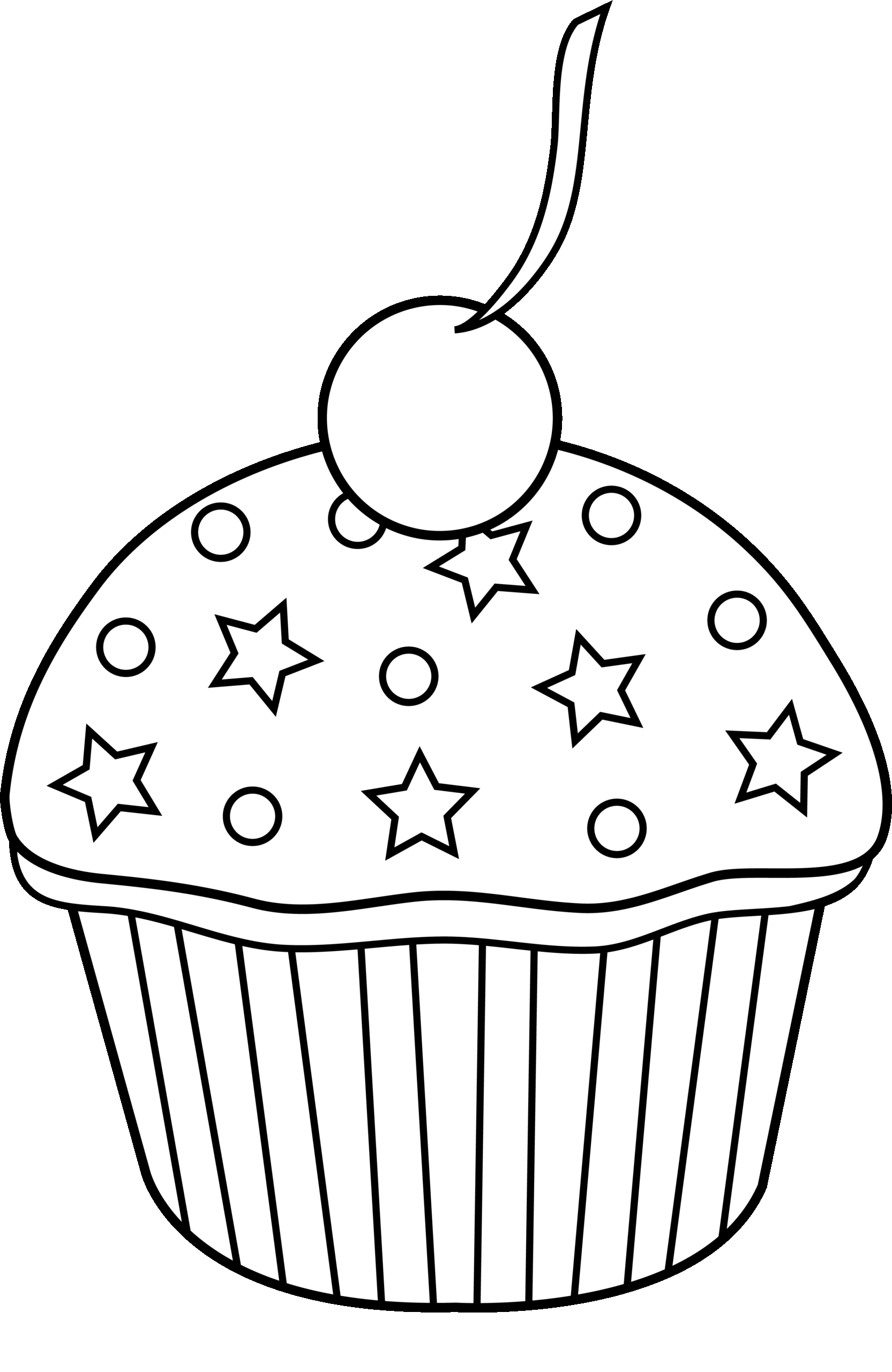 Cute Cupcake Outline To Color In Coloring Book Pages Cupcake Tekening Kleurplaten En Patronen