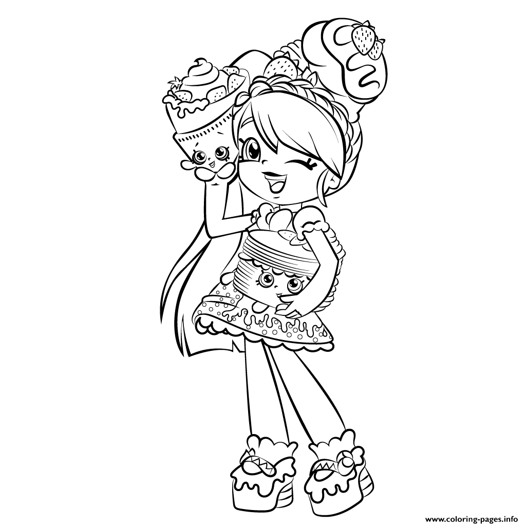Cute Girl Shopkins Shoppies Coloring Page Printable