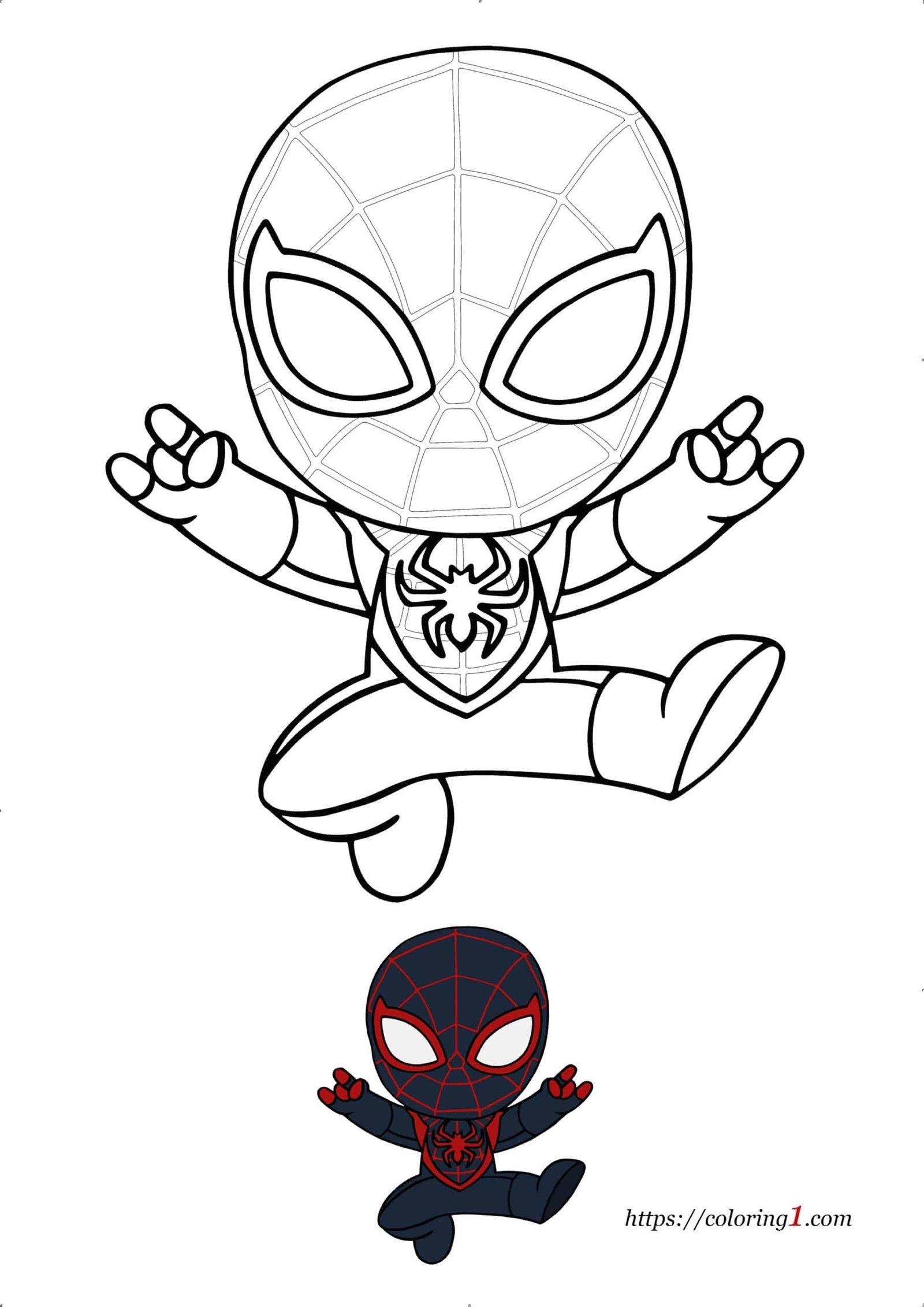 Cute Miles Morales Spiderman Coloring Pages 2 Free Coloring Sheets 2021