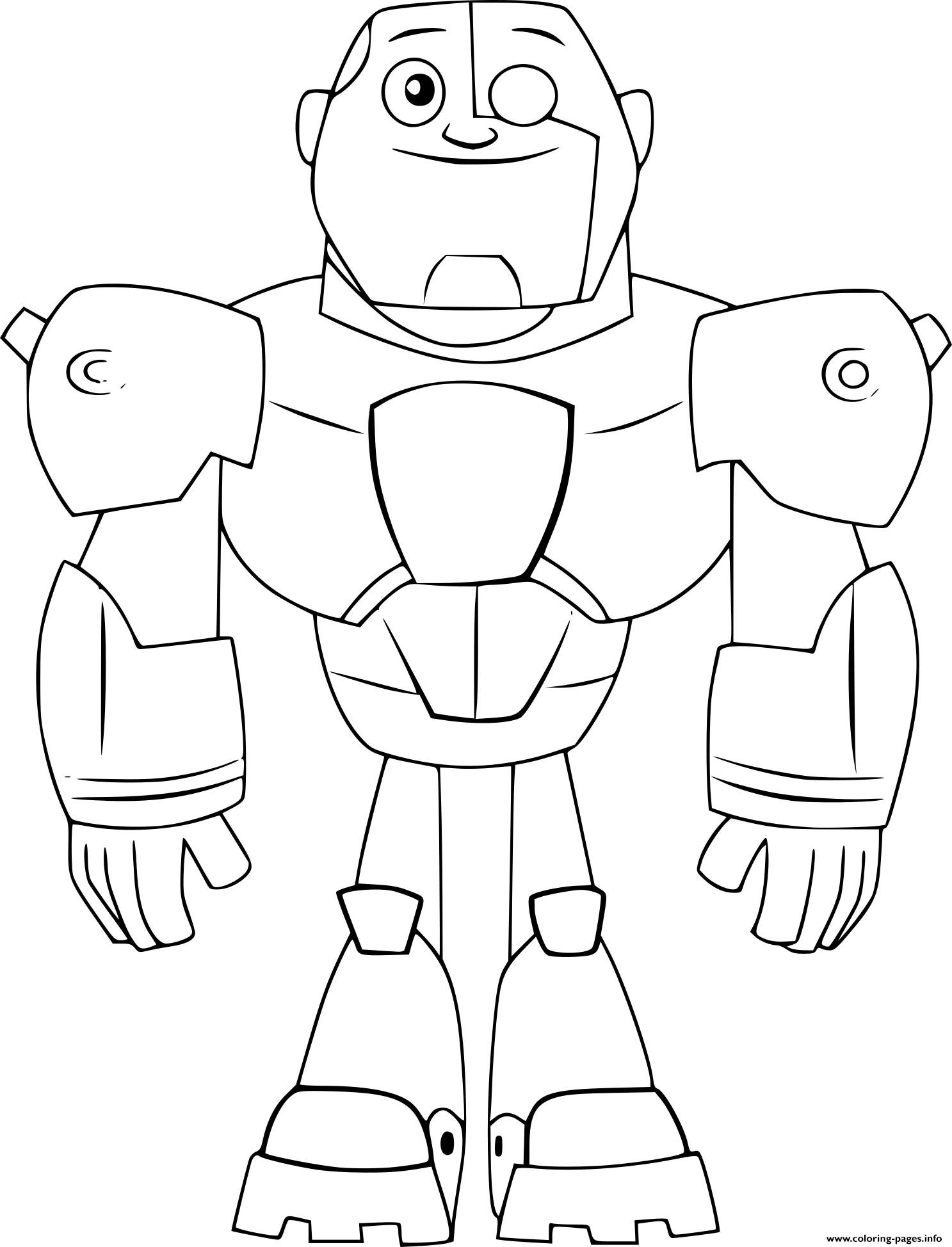 Cyborg Teen Titans Go Coloring Page Printable