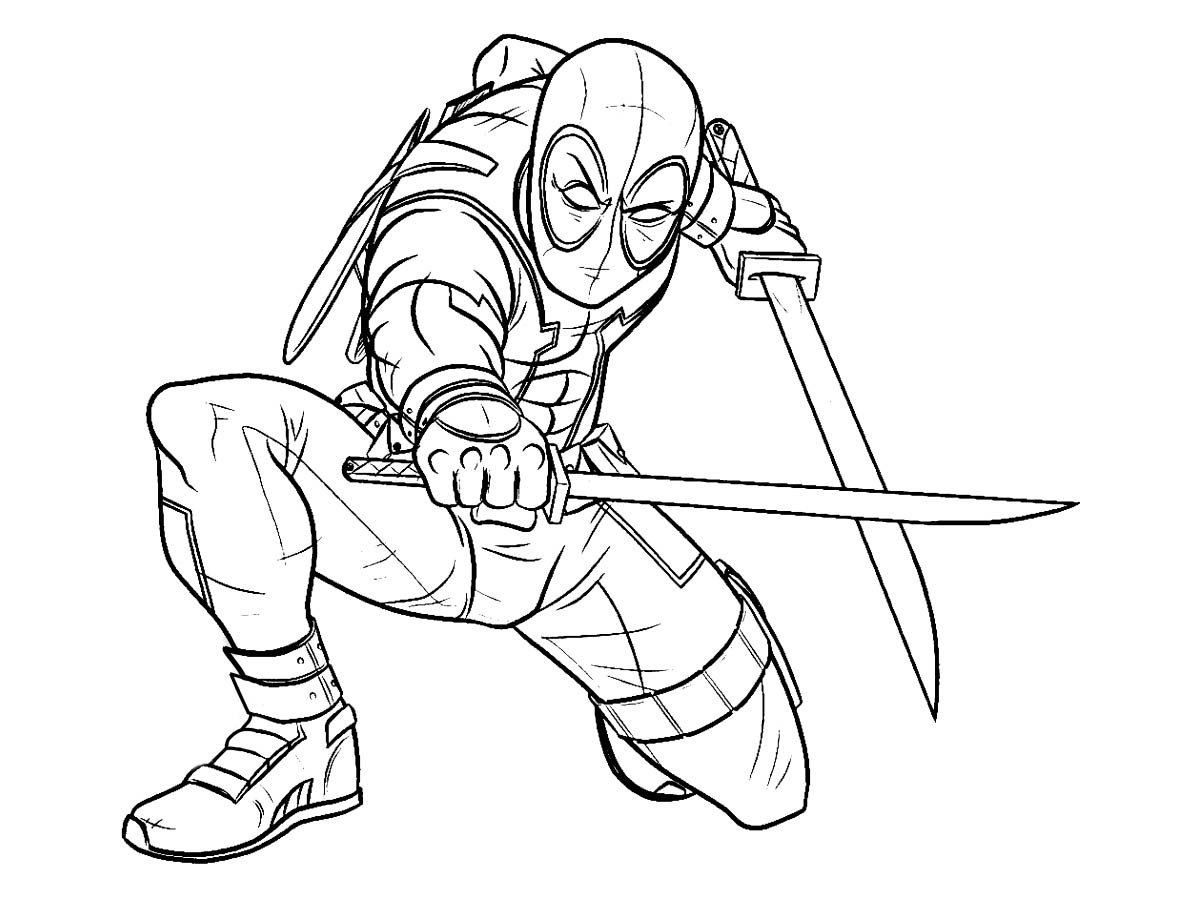 Deadpool Deadpool Coloring Pages For Kids