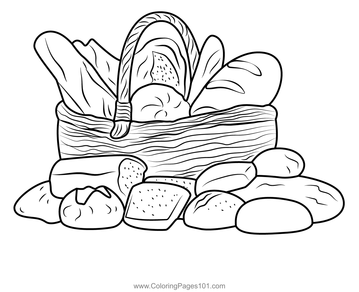 Delicious Breadbasket Coloring Page For Kids Free Breads Printable Coloring Pages Online For