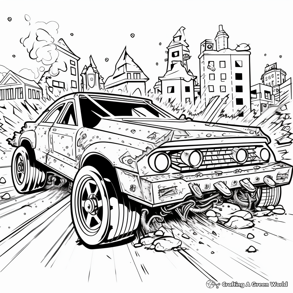 Derby Car Coloring Pages Free Printable