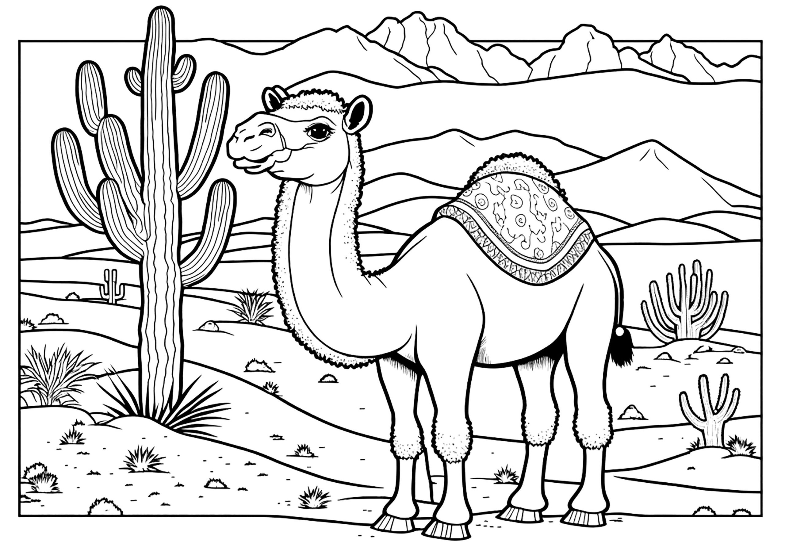 Desert Coloring Pages For Preschoolers