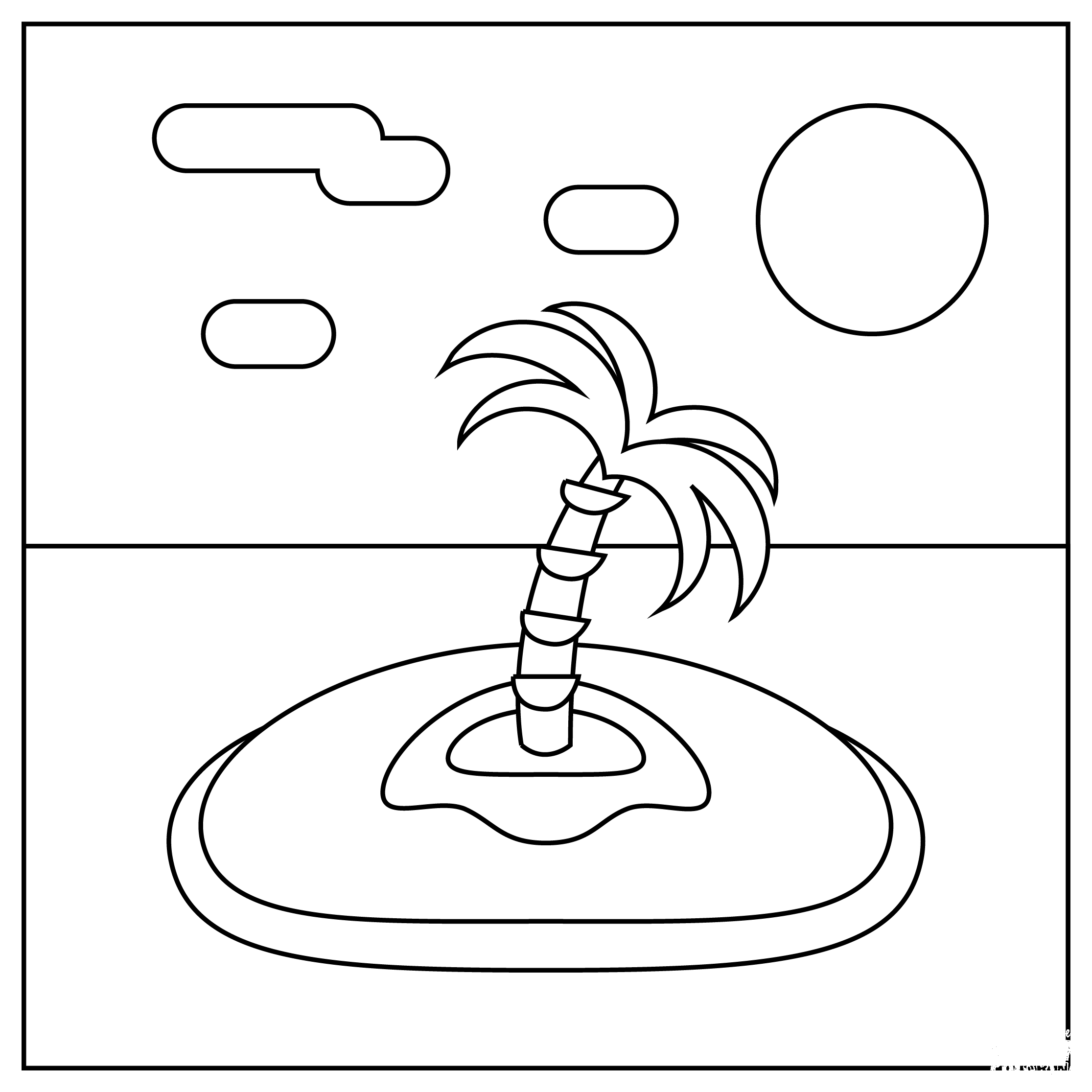 Desert Island Coloring Page ColouringPages