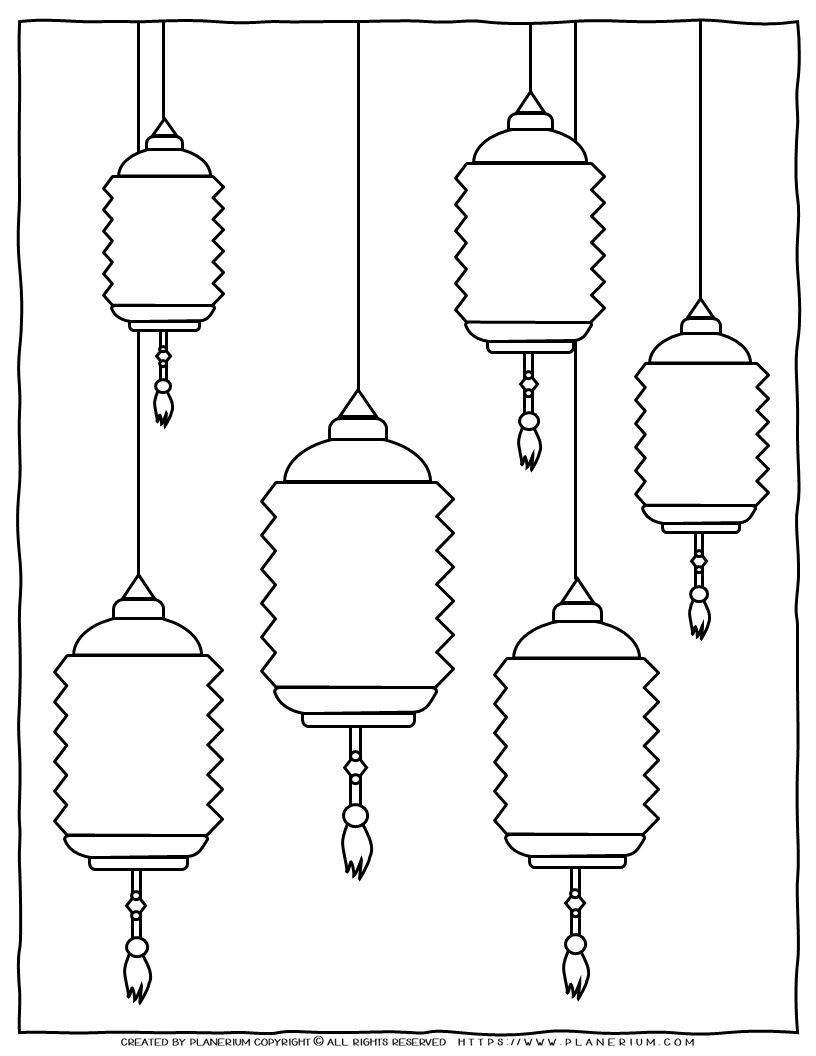 Chinese Lantern Printable Coloring Pages
