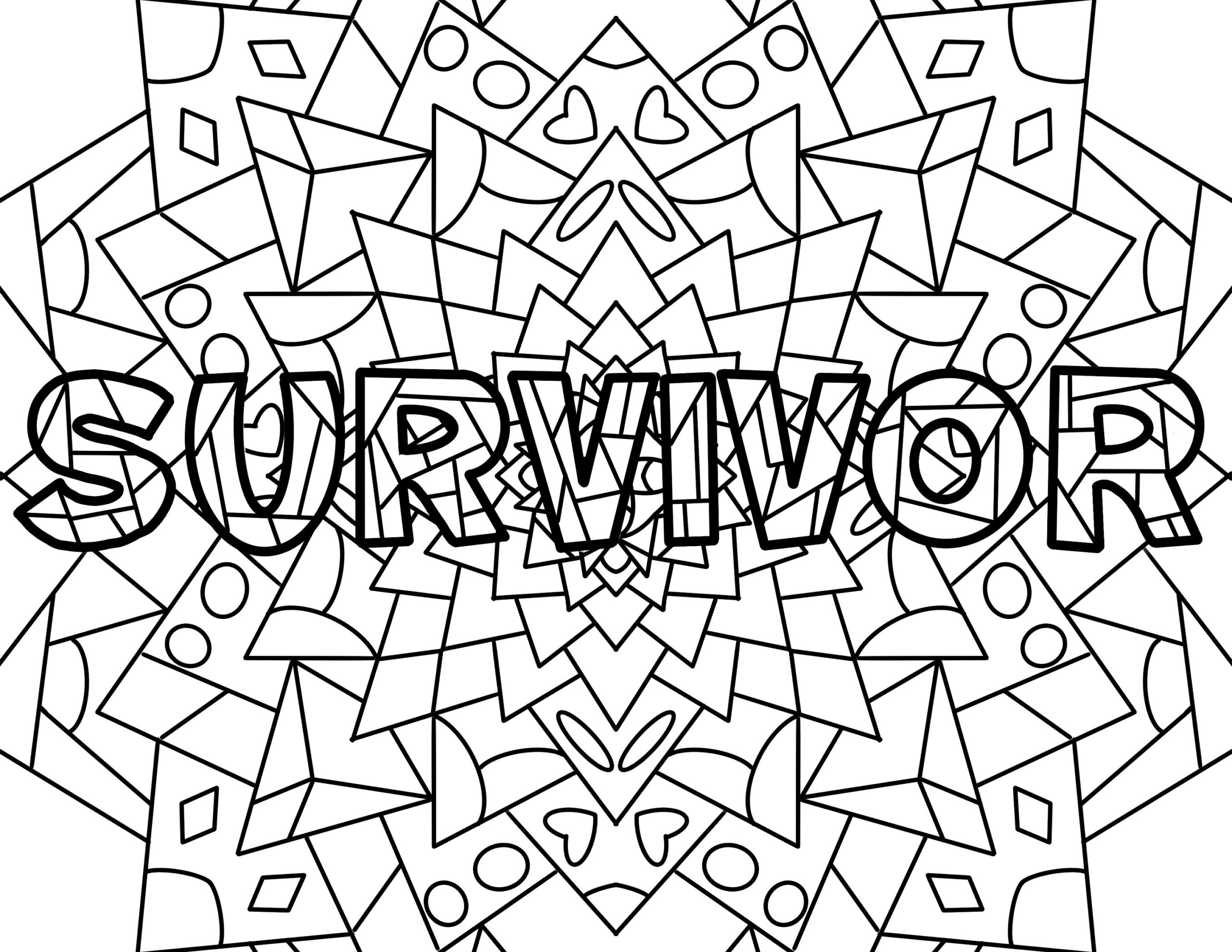 Digital Printable Survivor Coloring Page Etsy