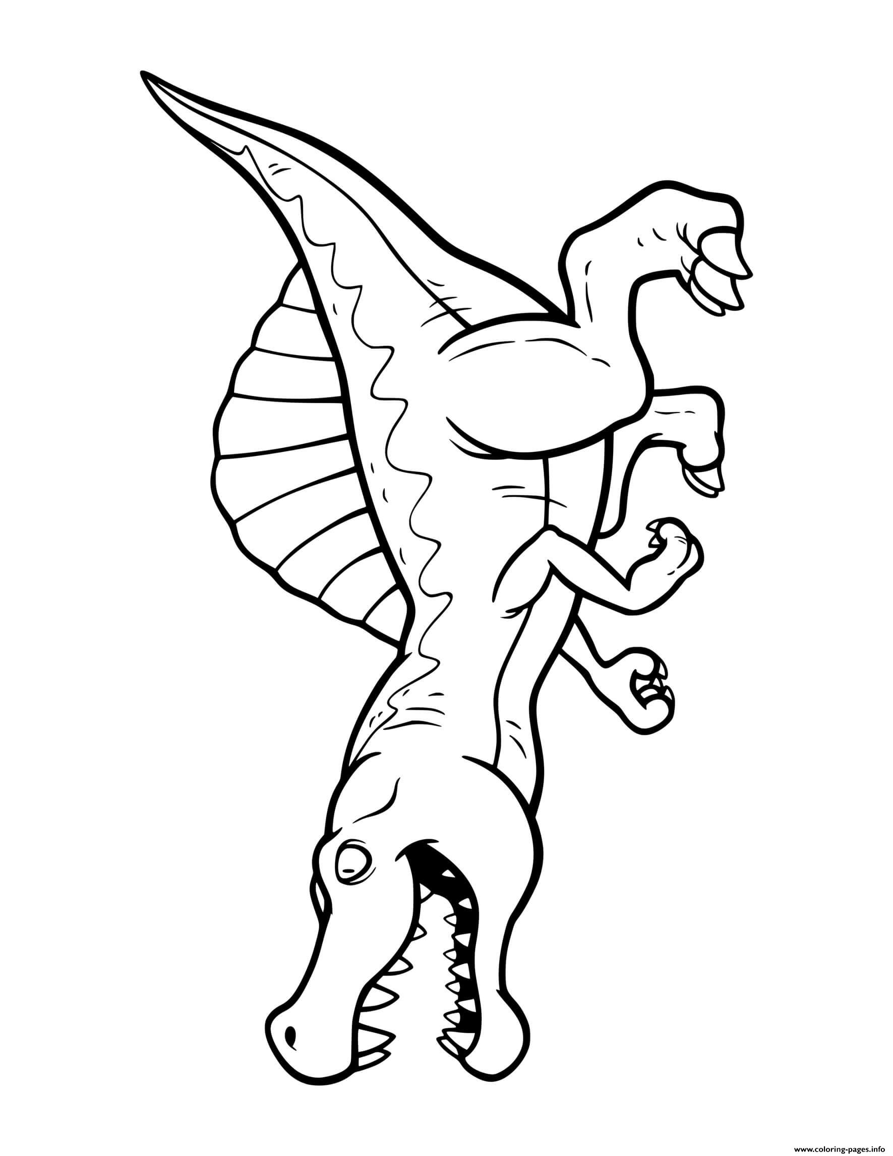 Dinosaur Spinosaurus Mouth Open Coloring Page Printable