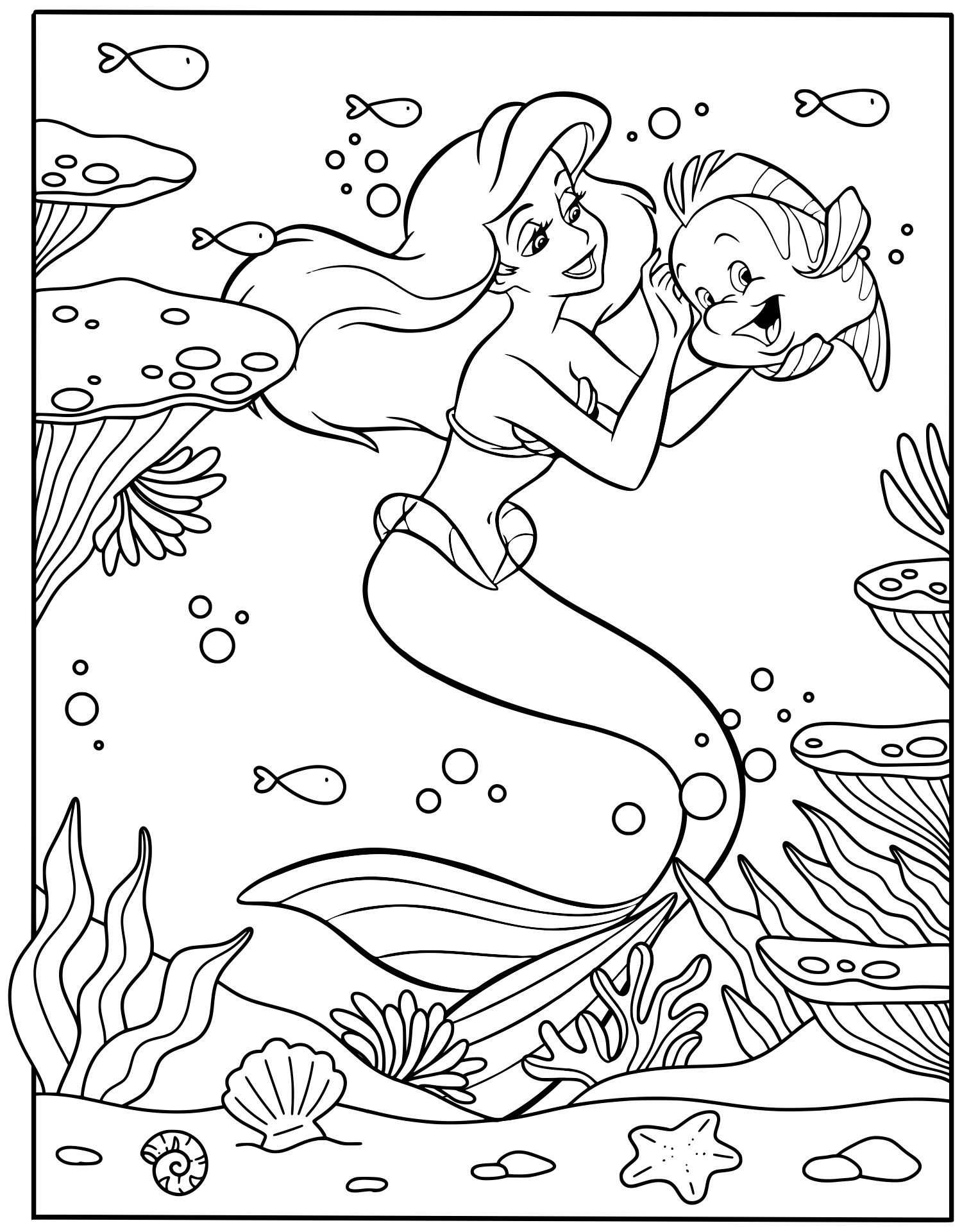 Disney Princess Ariel Coloring Pages 10 Free PDF Printables Printablee