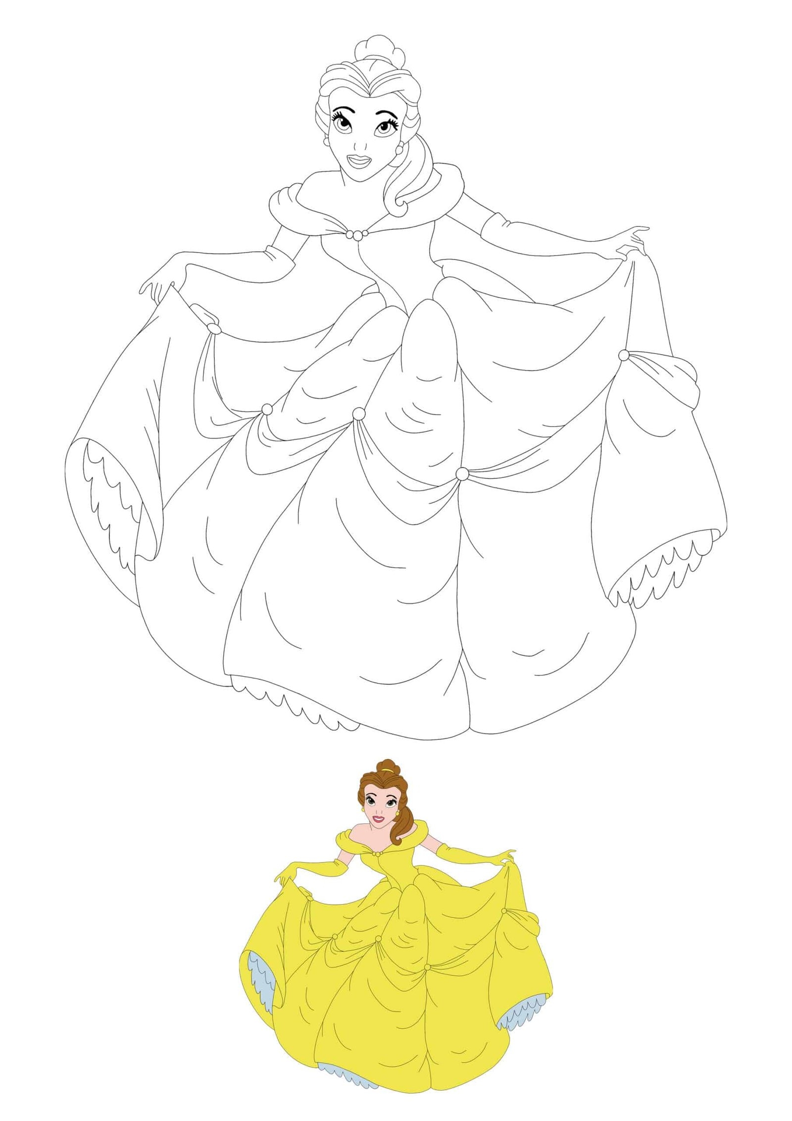 Disney Princess Belle Coloring Pages 2 Free Coloring Sheets 2021