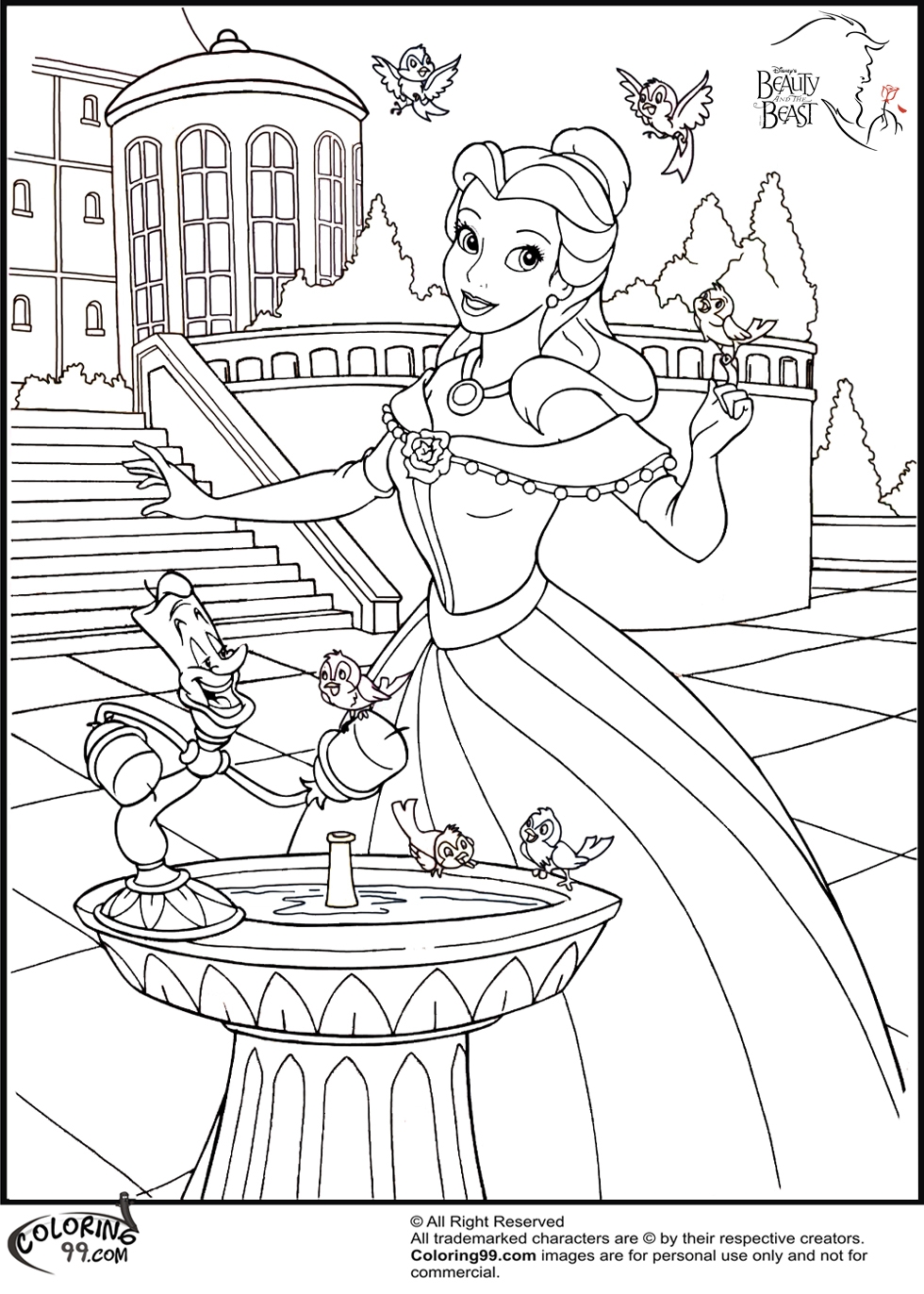 Disney Princess Belle Coloring Pages Minister Coloring