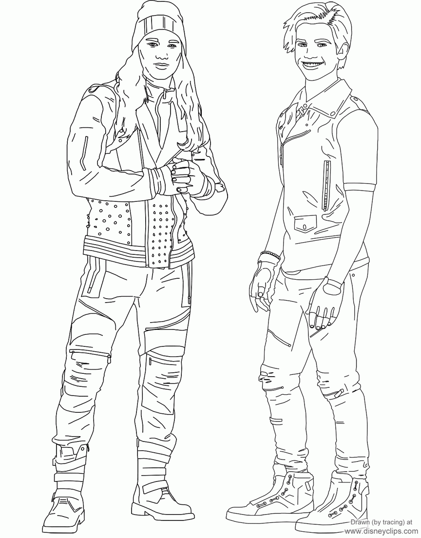 Disney S Descendants 2 Printable Coloring Pages Disneyclips