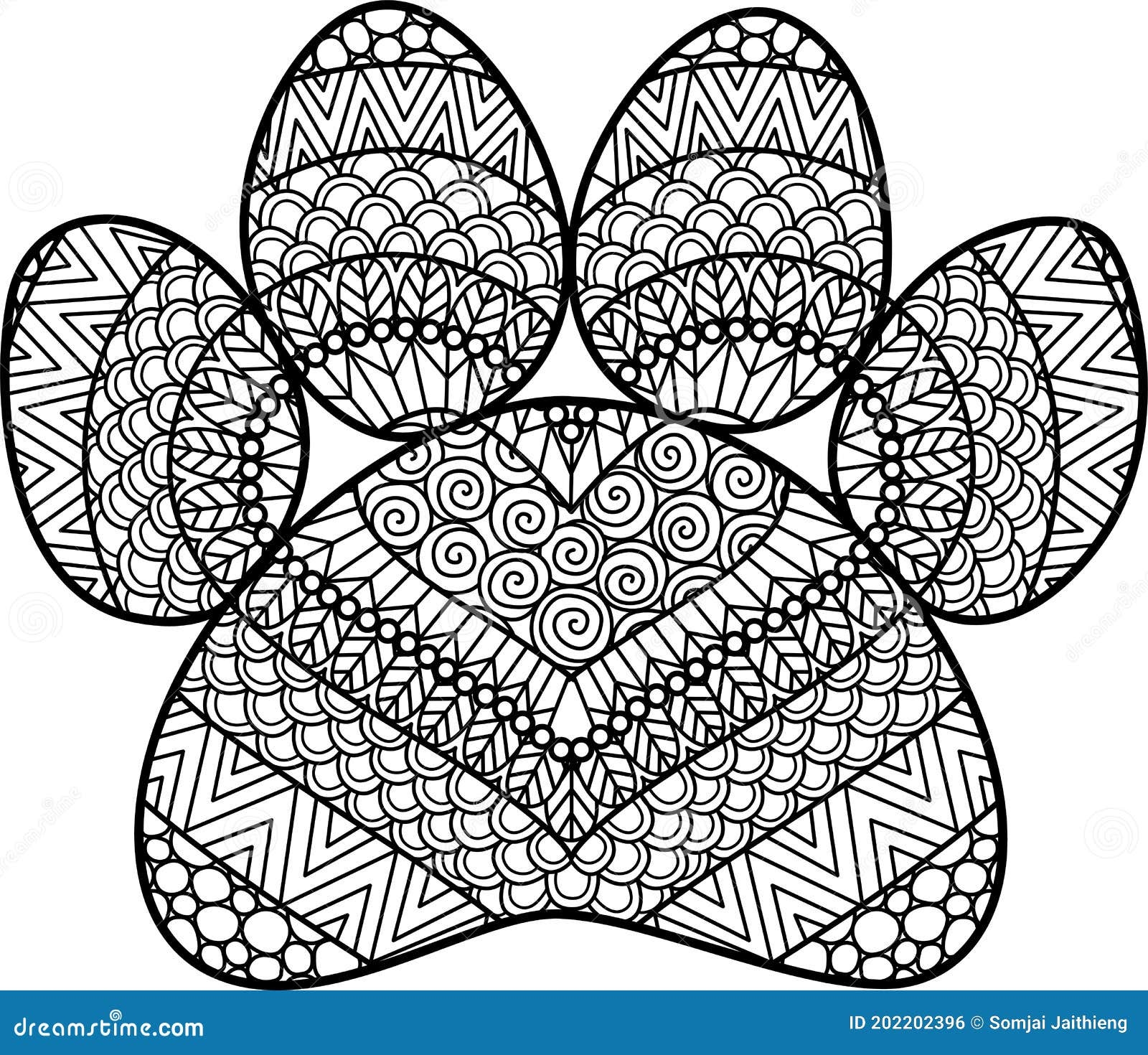 Dog Paw Coloring Pages Adult