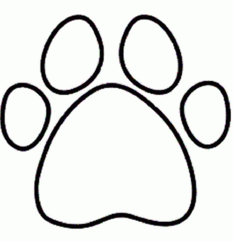 Dog Paw Print Outline Sketch Coloring Page