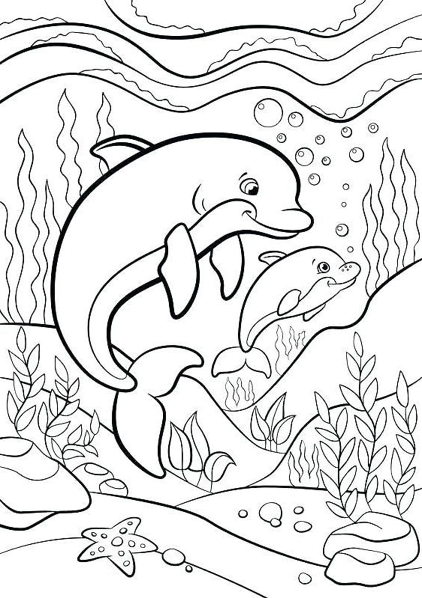Coloring Pages Free Printable Dolphins