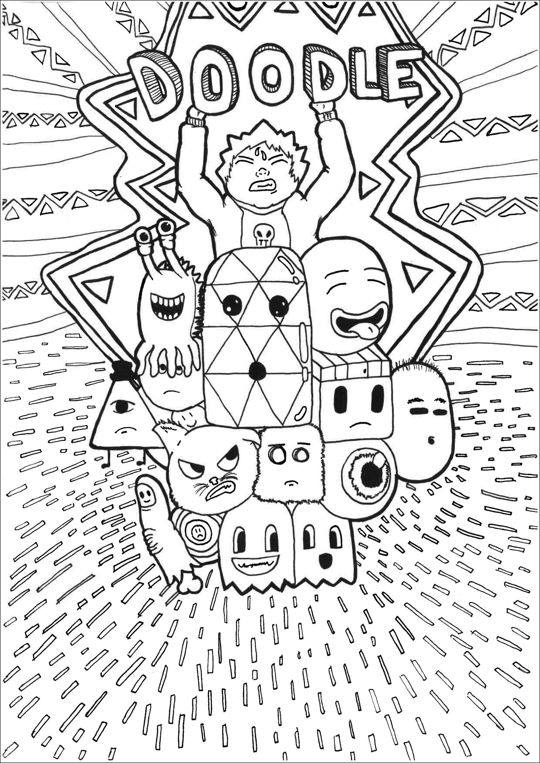 Doodle Art To Print Doodle Art Coloring Pages For Kids