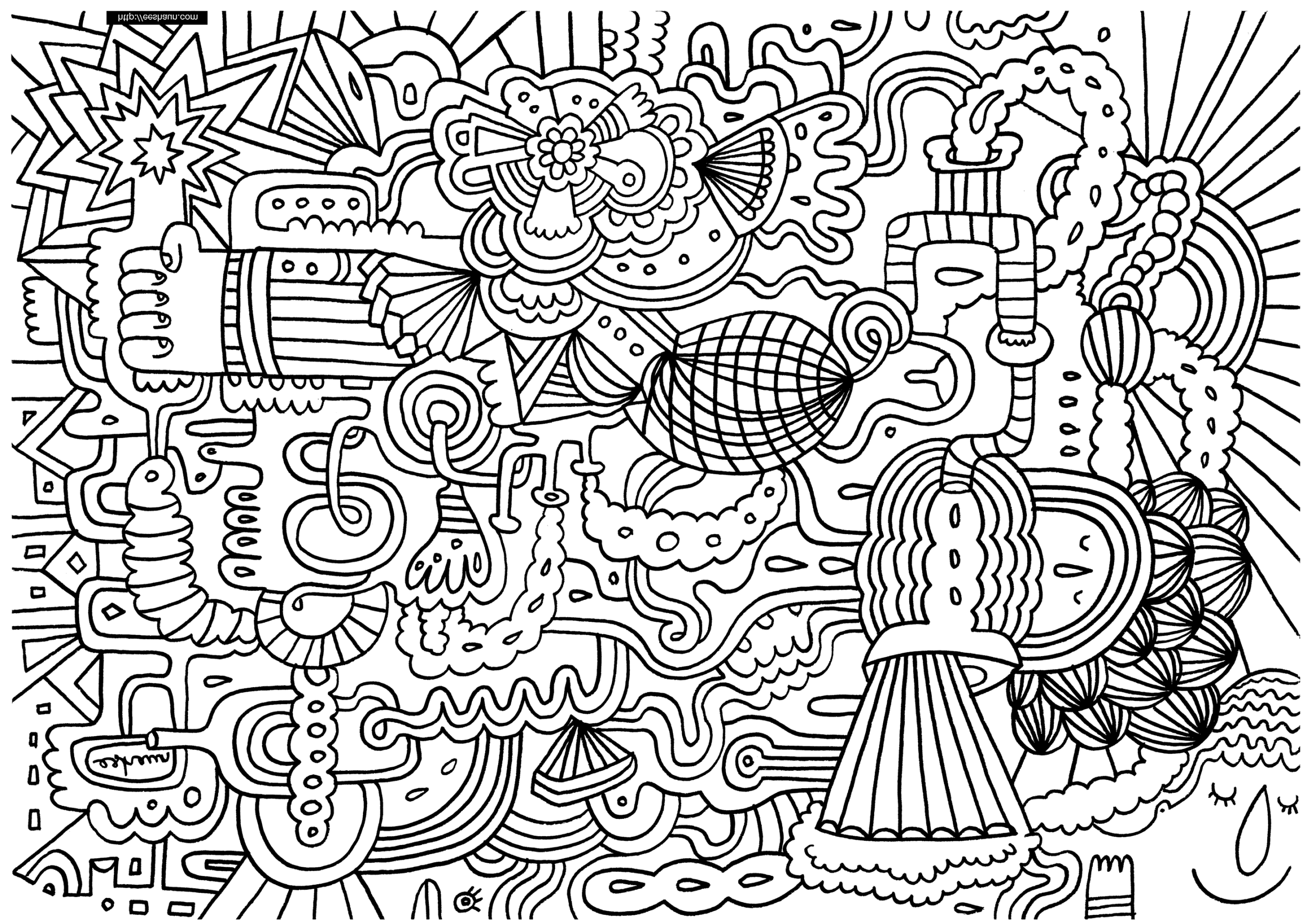 Doodle Art To Print For Free Doodle Art Coloring Pages For Kids