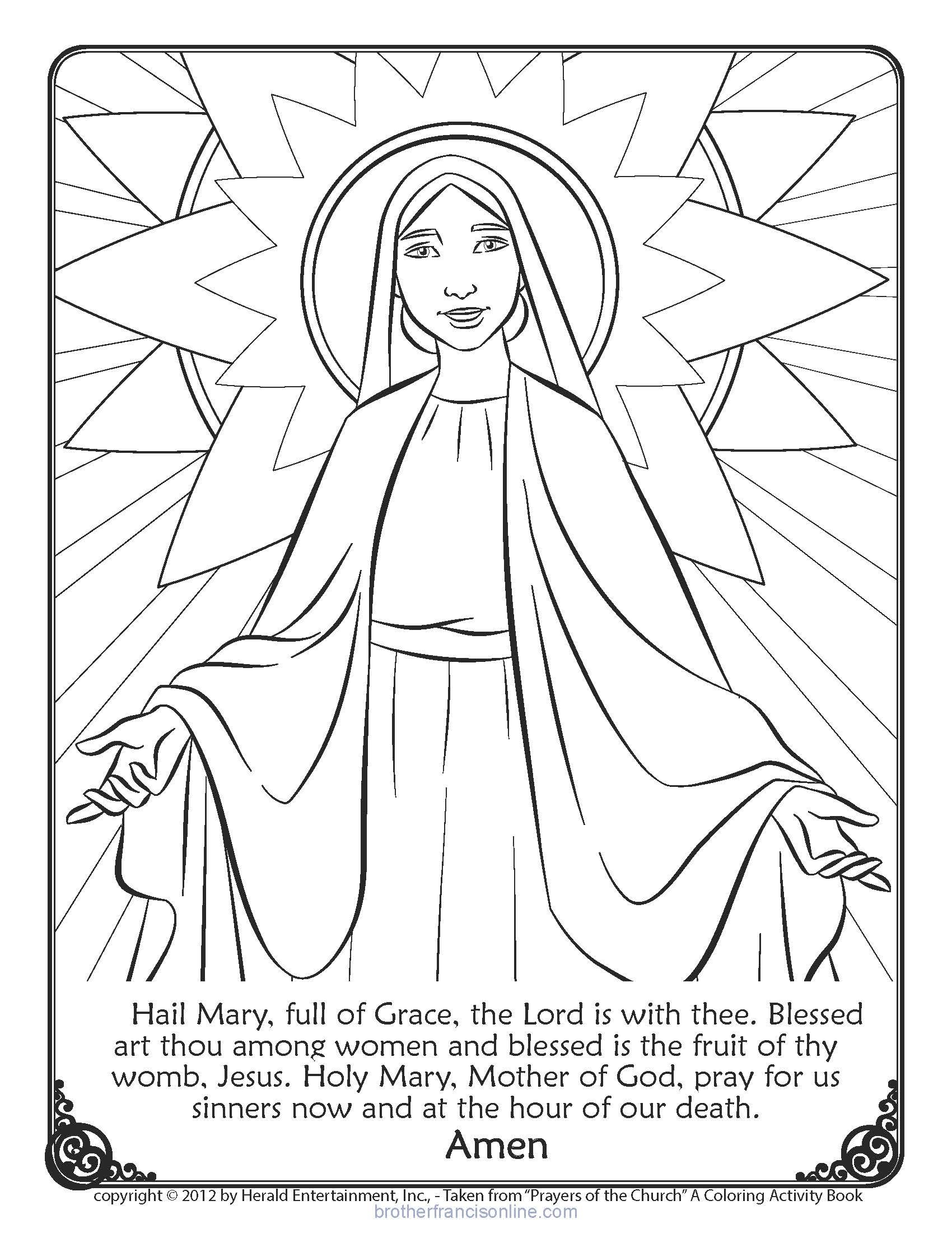 Download And Print Hail Mary Coloring Pages Inspirational Jesus Coloring Pages Birthday
