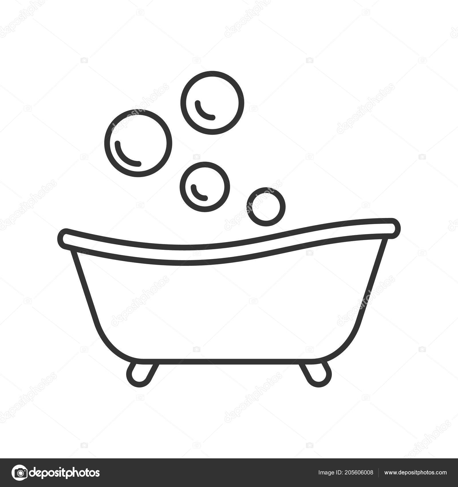 Drawing Bath Tub Clawfoot Bubble Line Bathtub Draw Clipart Coloring Clipartmag Paintingvalley