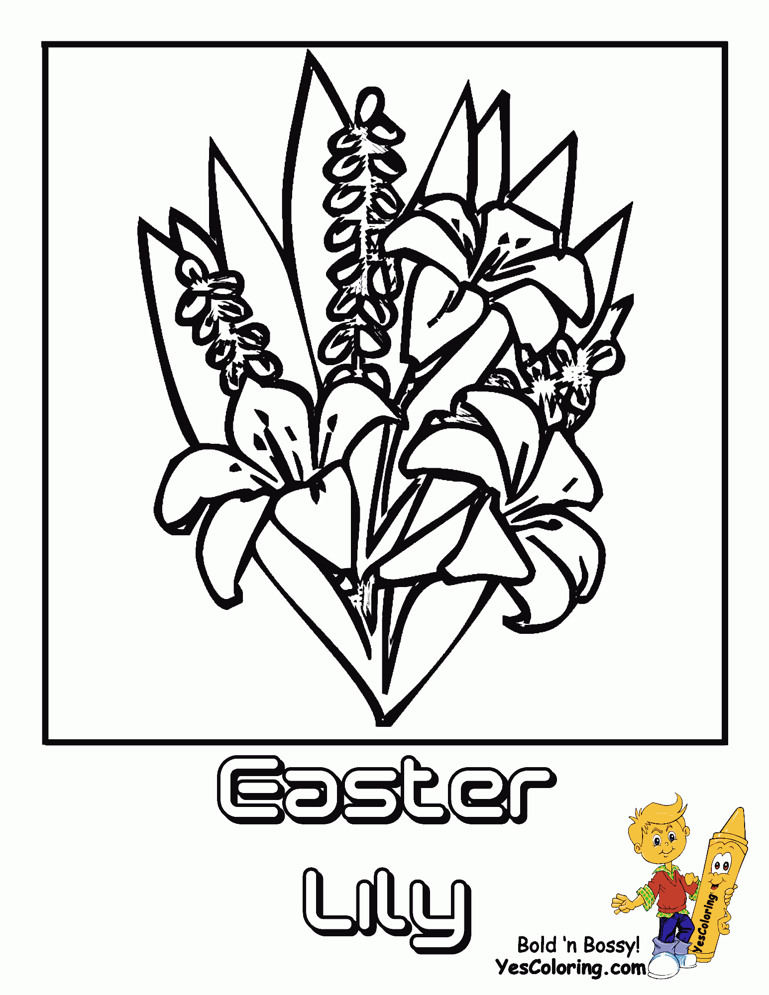 Easter Lily Coloring Page Printable