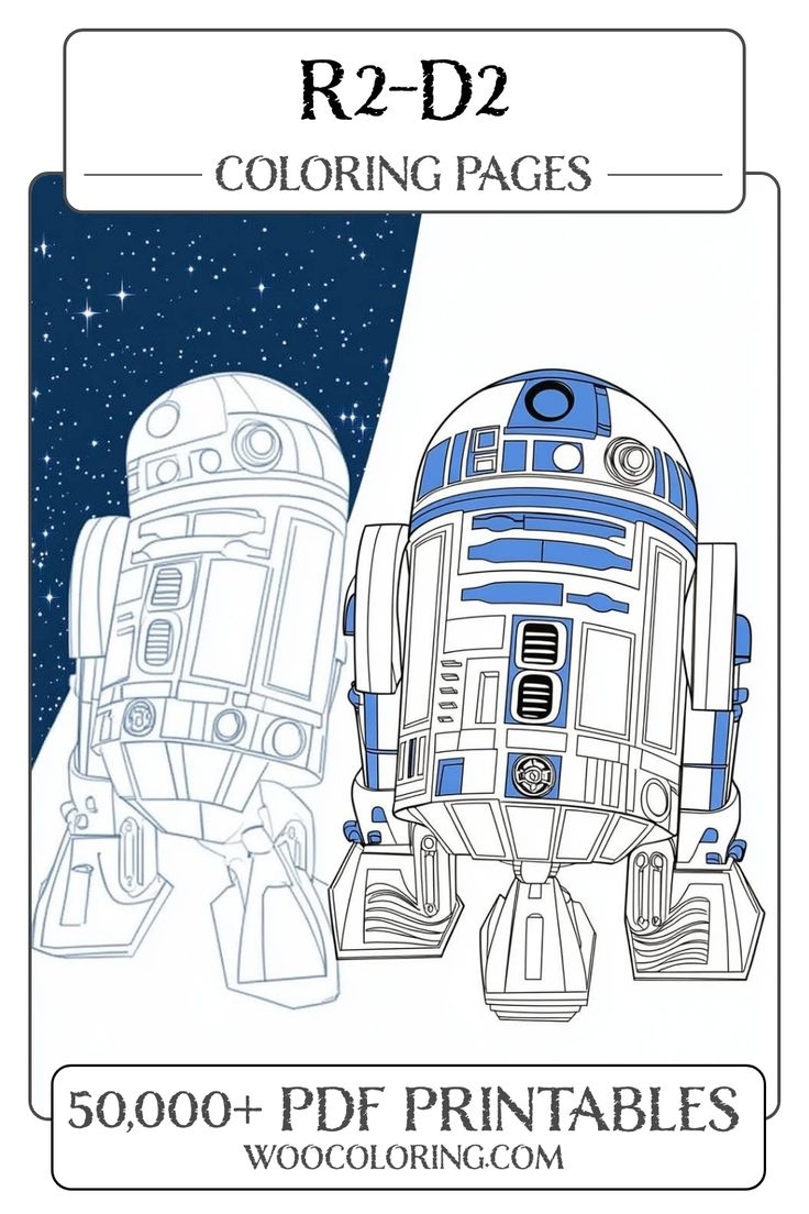Easy R2 d2 Coloring Pages
