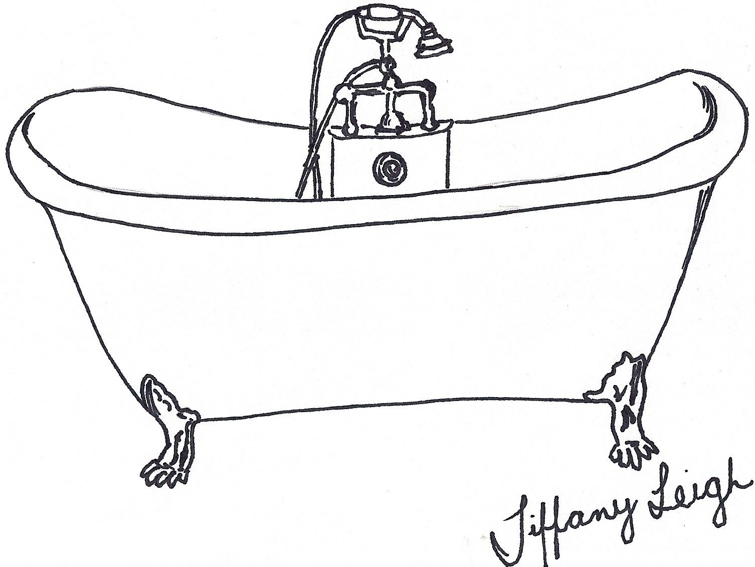 Elegant Claw Foot Tub Drawing For Bathroom Inspiration