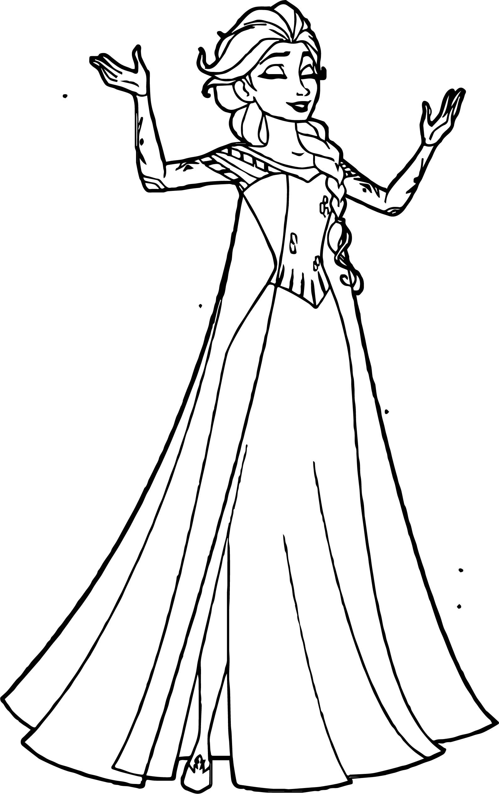 Elsa Christmas Coloring Page 332 SVG Cut File