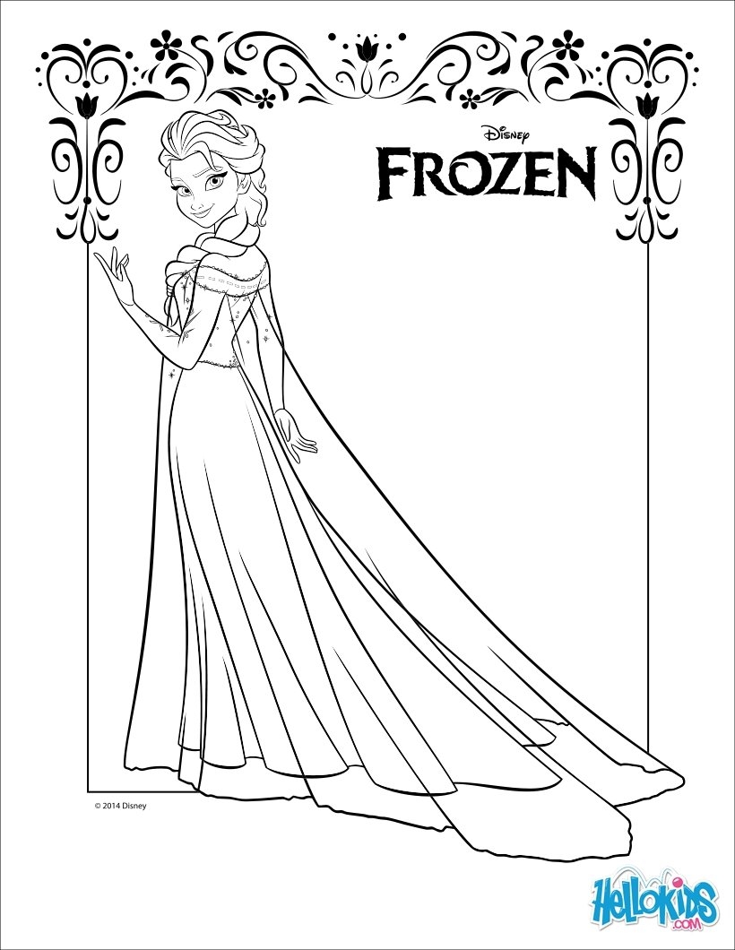 Printable Coloring Pages Disney Elsa