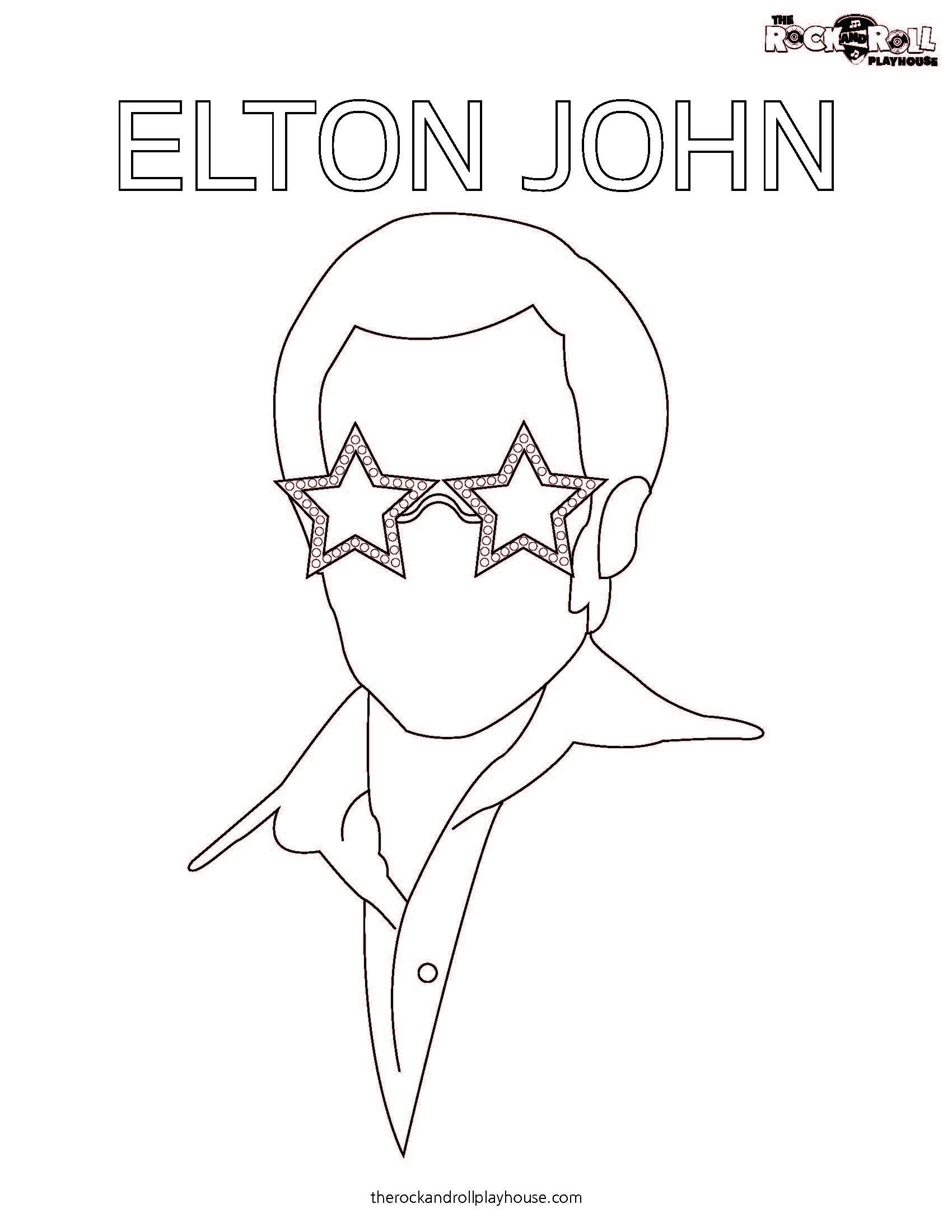 Elton John Coloring The Rock And Roll Playhouse