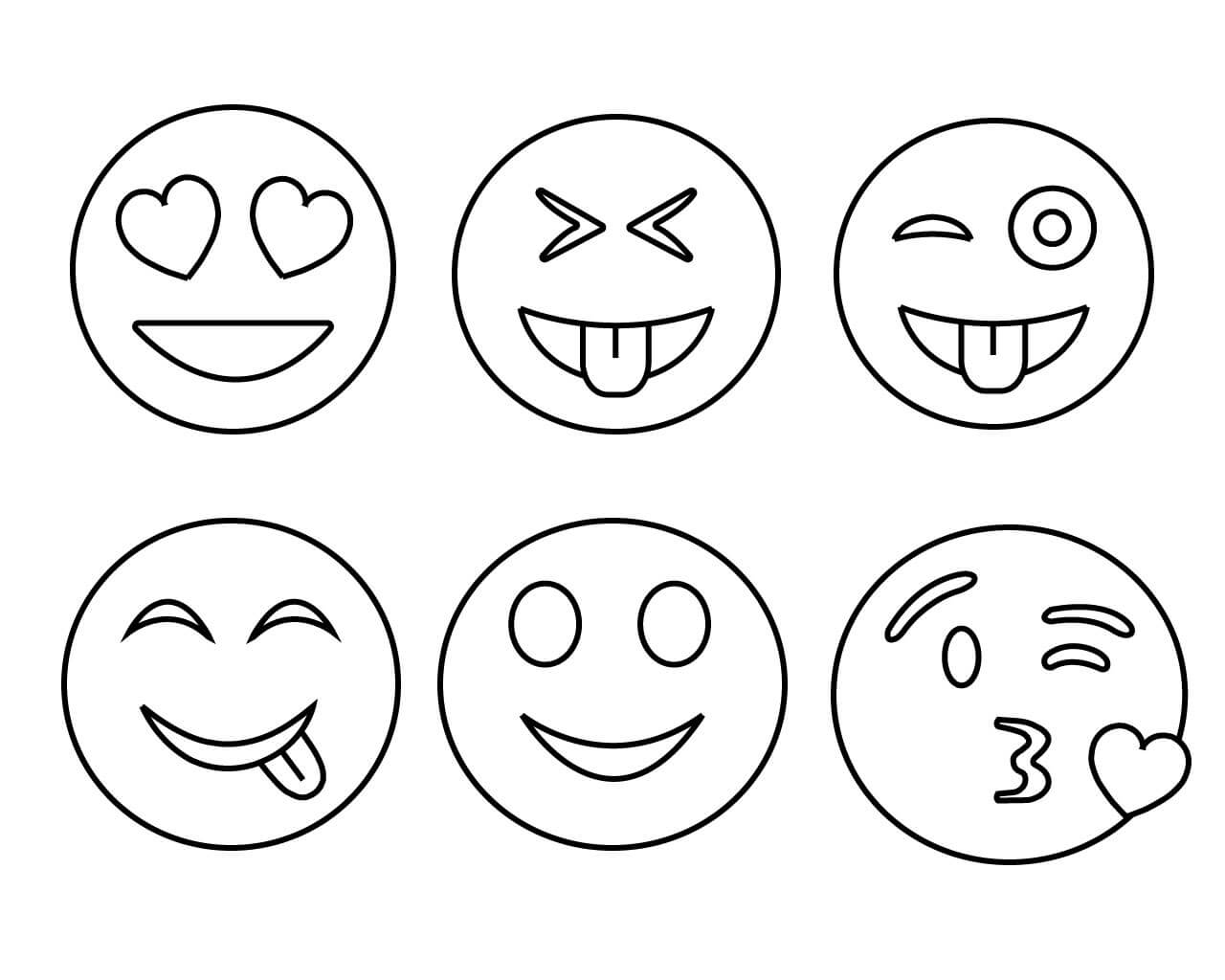 Printable Emojis Coloring Pages