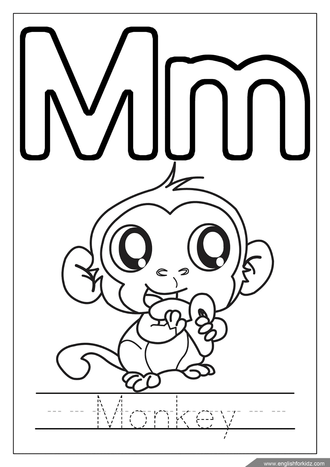 English For Kids Step By Step Letter M Worksheets Flash Cards Coloring Pages