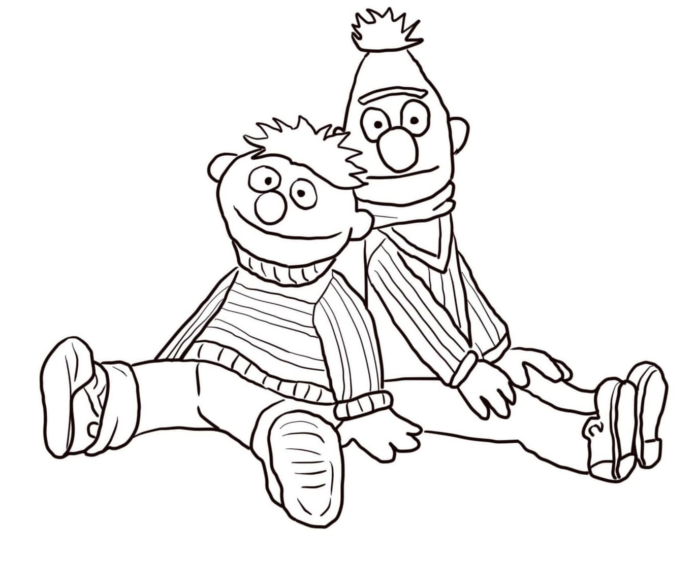 Ernie And Bert Coloring Page Download Print Or Color Online For Free