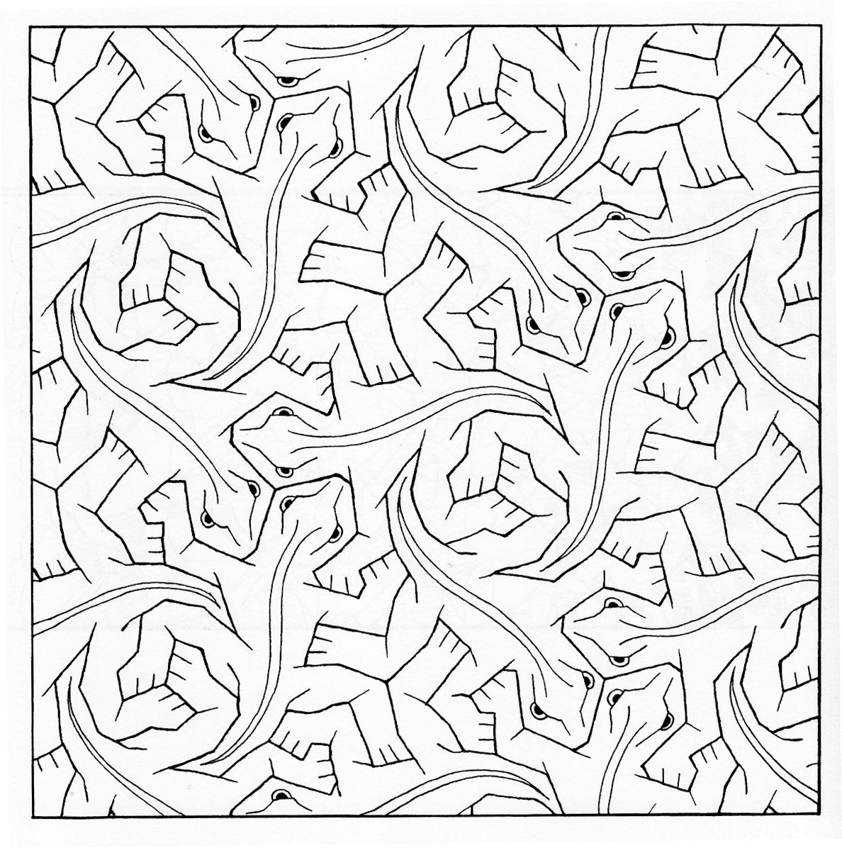 Escher Printable Coloring Pages Escher Art Mc Escher Coloring Pages