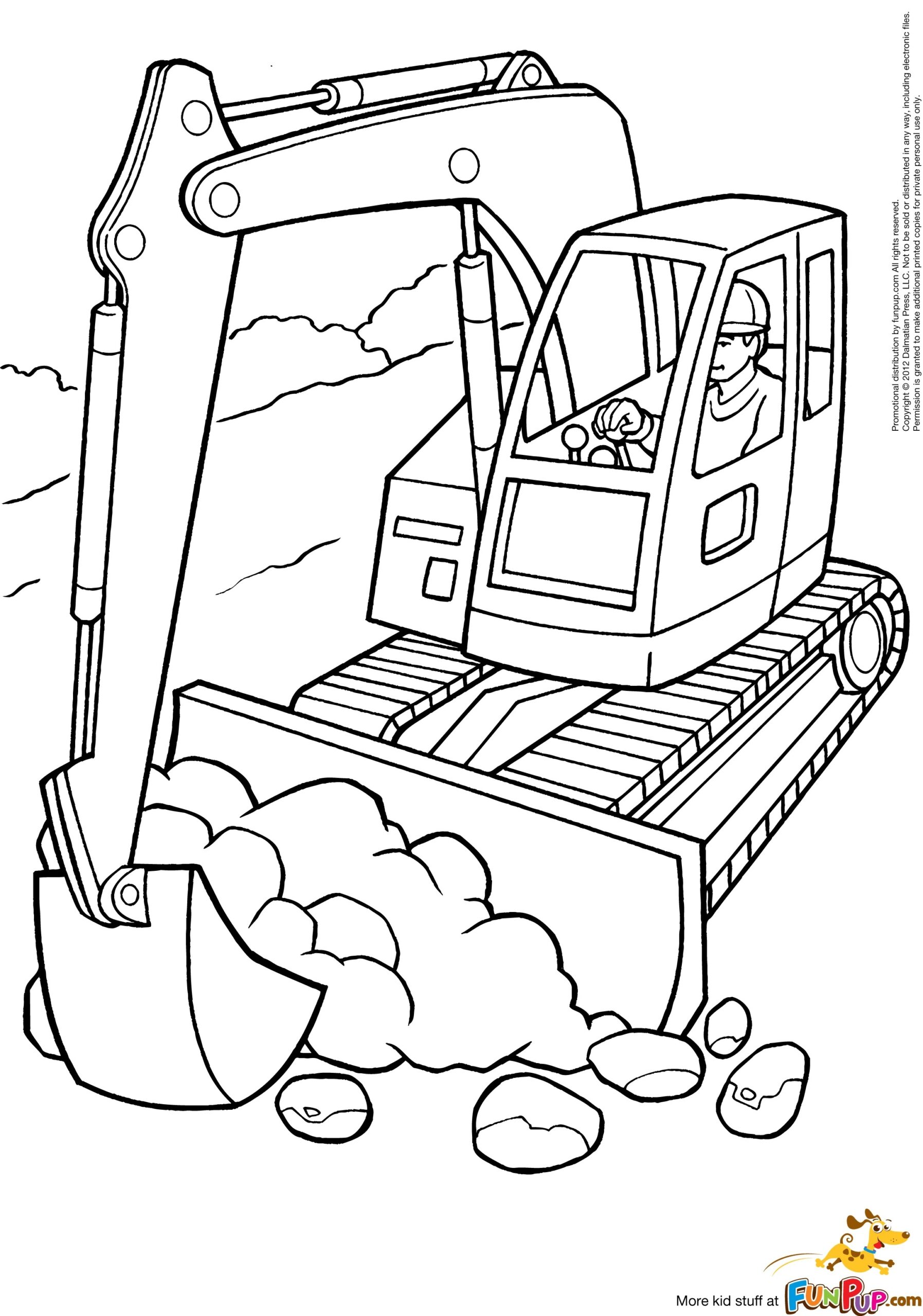 Free Printable Excavator Coloring Pages