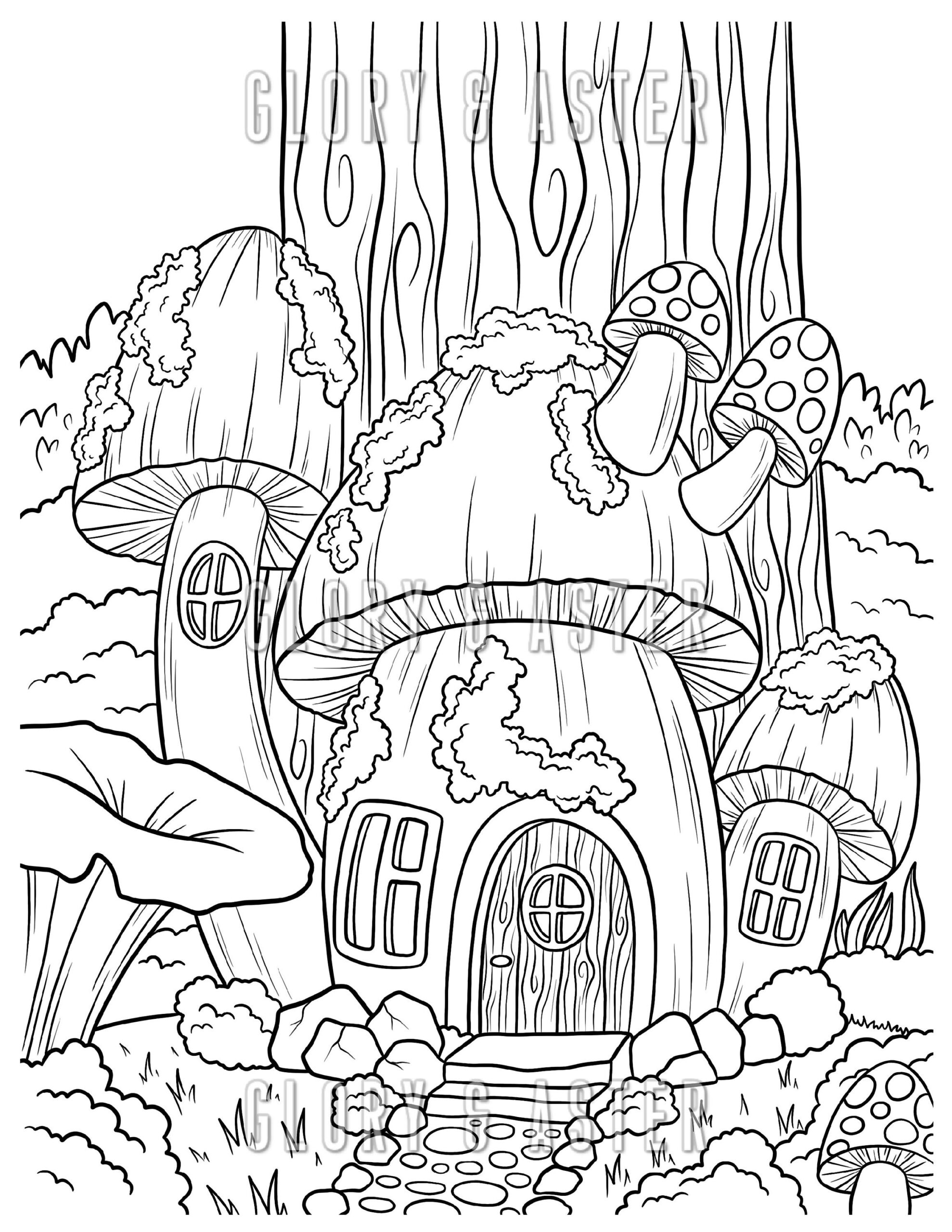 Printable Fairy House Coloring Pages