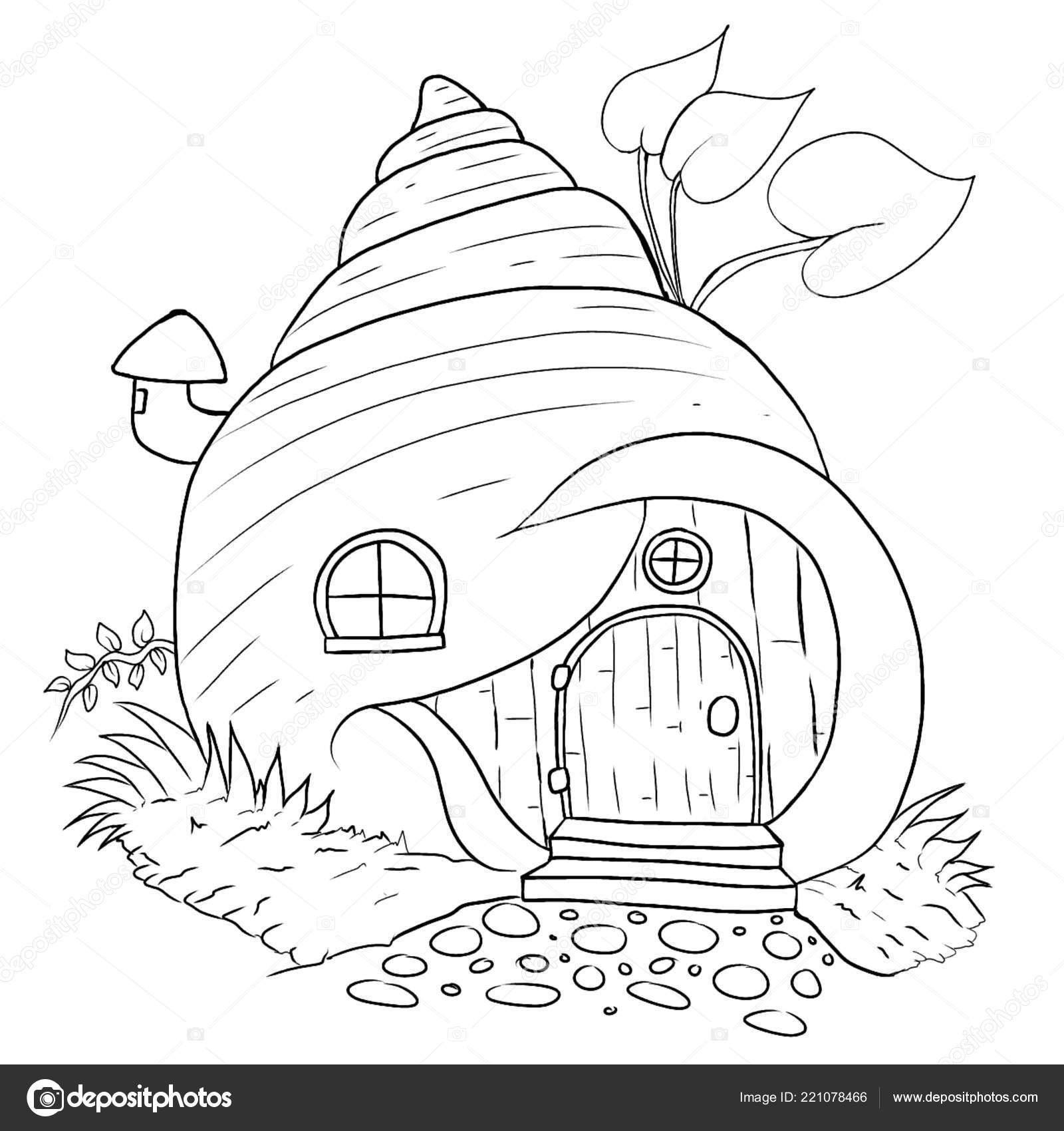 Fairy House Coloring Pages Sketch Coloring Page