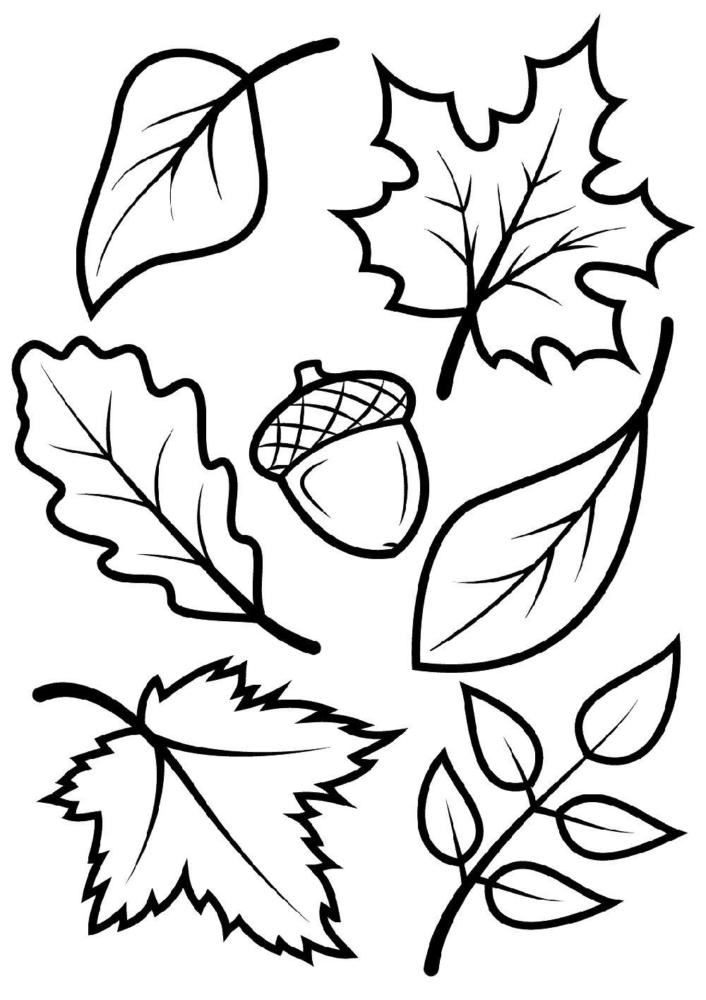 Printable Fall Coloring Pages Leaves